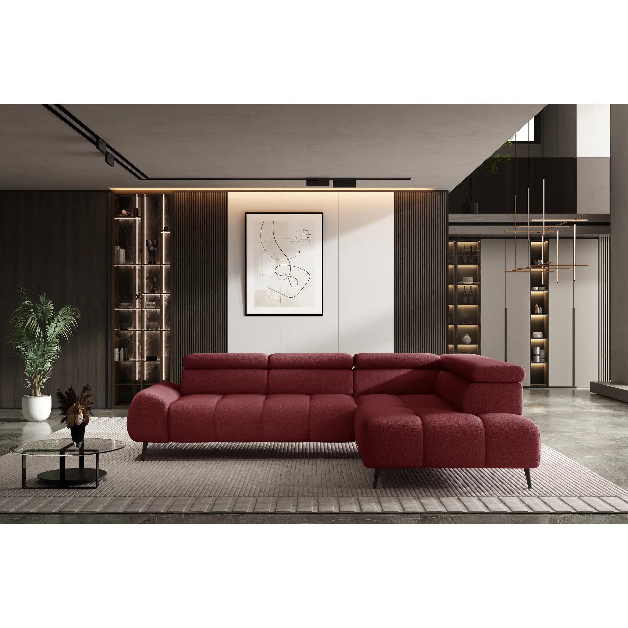 Coltar MAVEL L, personalizabil materiale Gama Premium, cu reglaj electric, 271x208x106 cm