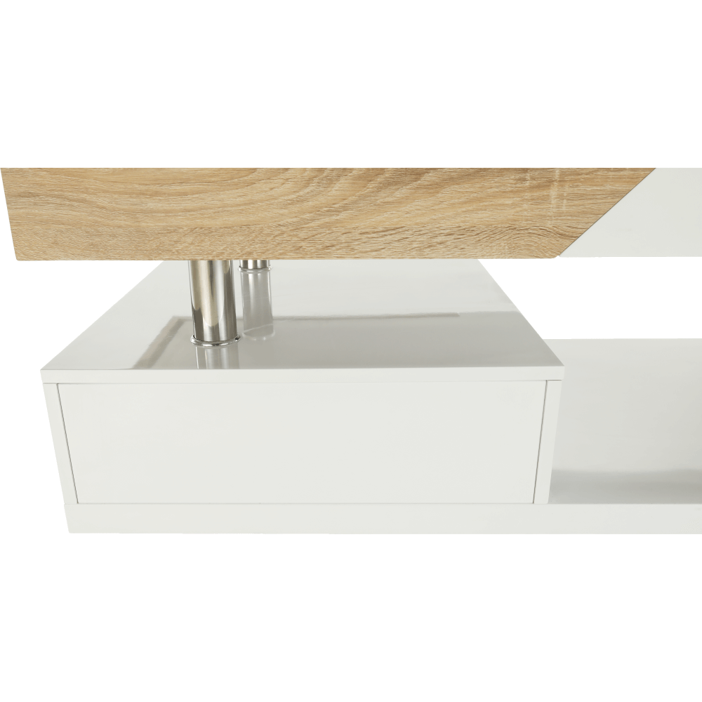 Masuta cafea MELIDA, alb/stejar sonoma, 120x60x43 cm