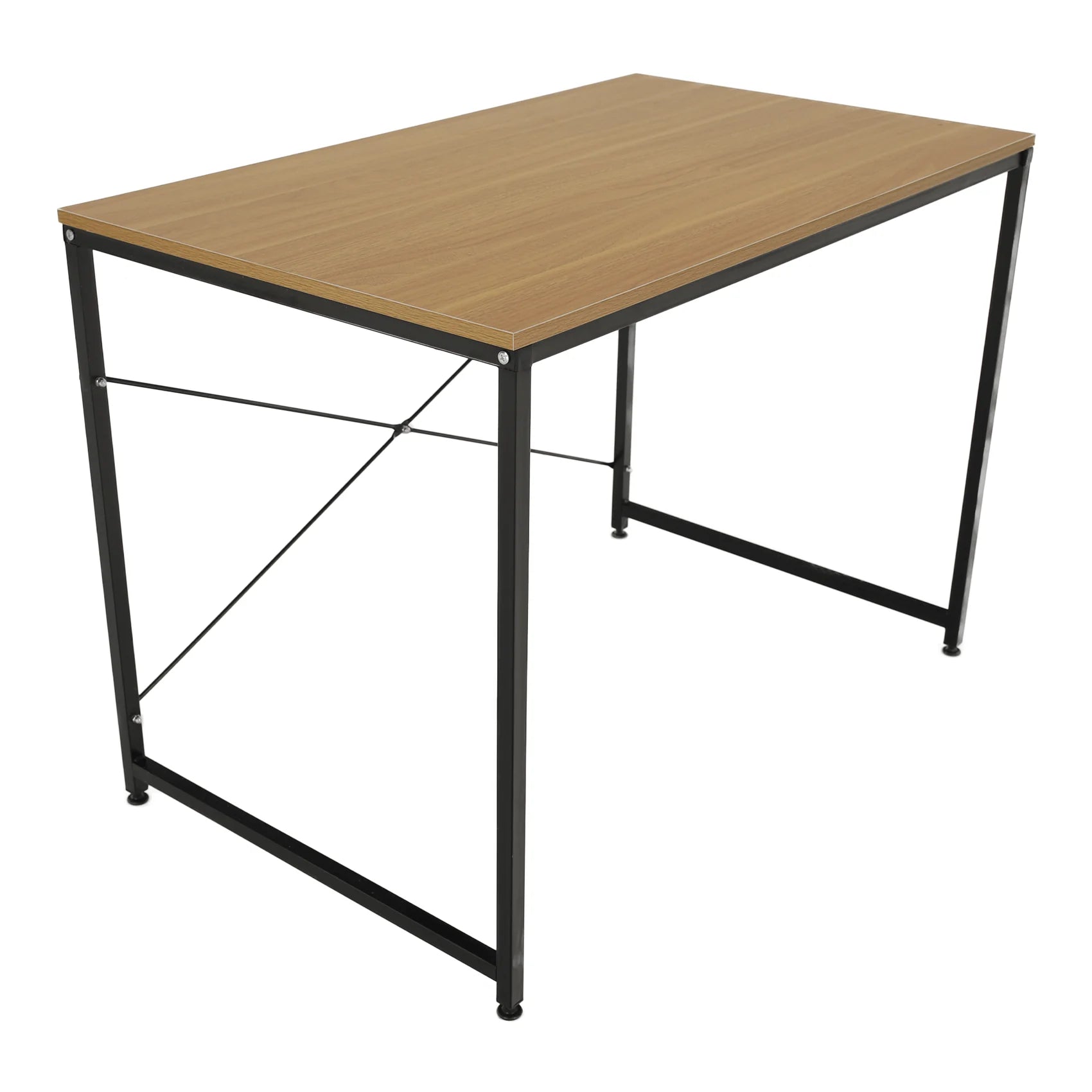 Masa birou MELLORA, stejar/negru, PAL laminat/metal, 120x60x72 cm