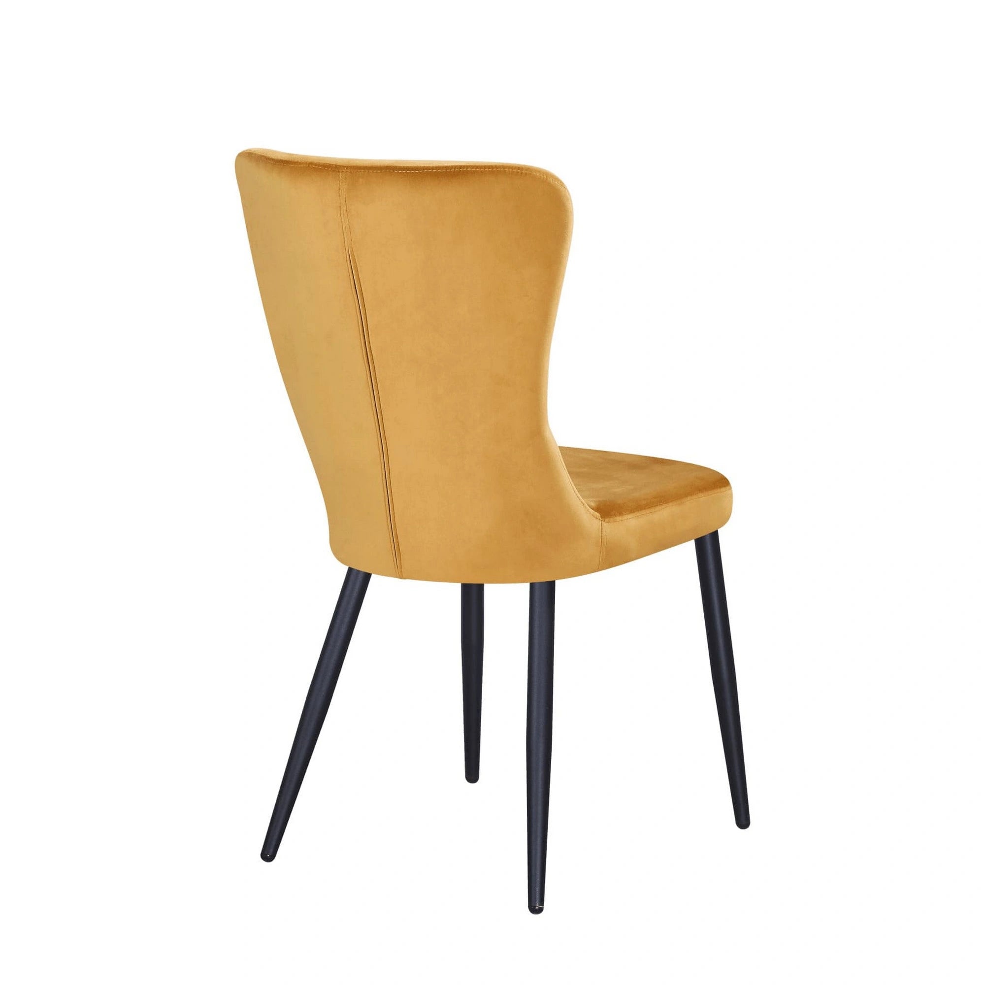 Scaun MIA, galben/negru, stofa catifelata/metal, 51x62x95 cm