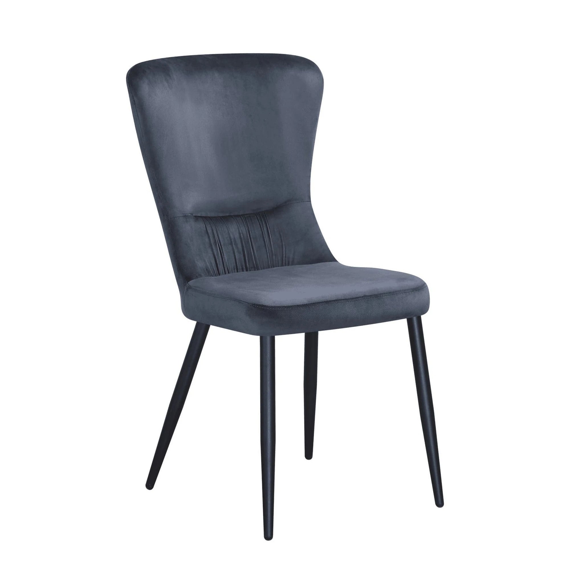 Scaun MIA, gri inchis/negru, stofa catifelata/metal, 51x62x95 cm