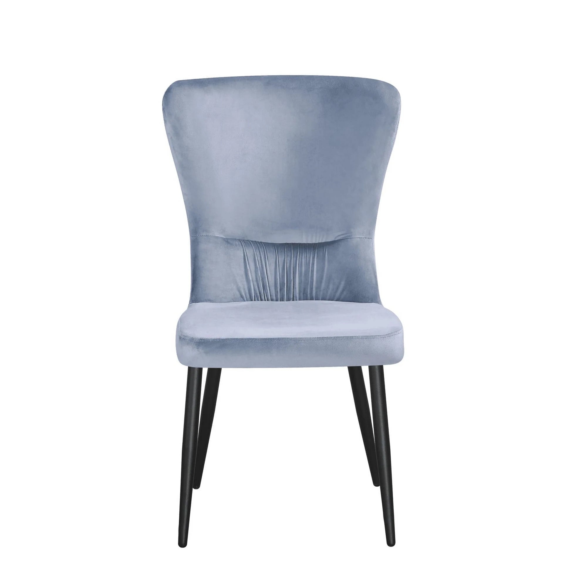 Scaun MIA, albastru deschis/negru, stofa catifelata/metal, 51x62x95 cm