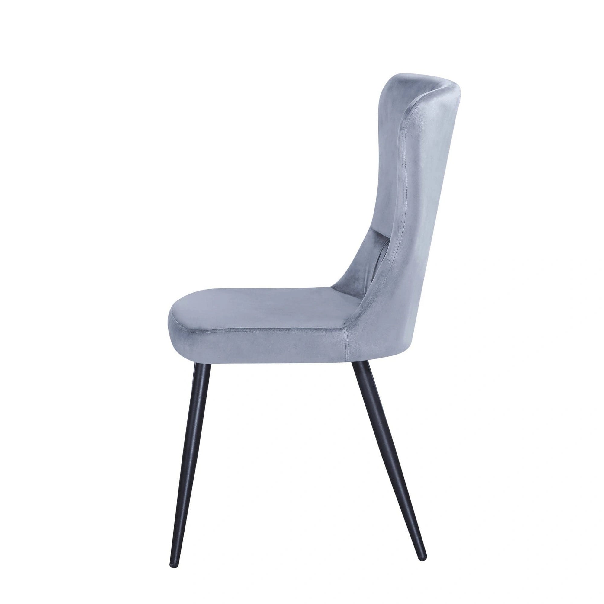 Scaun MIA, albastru deschis/negru, stofa catifelata/metal, 51x62x95 cm