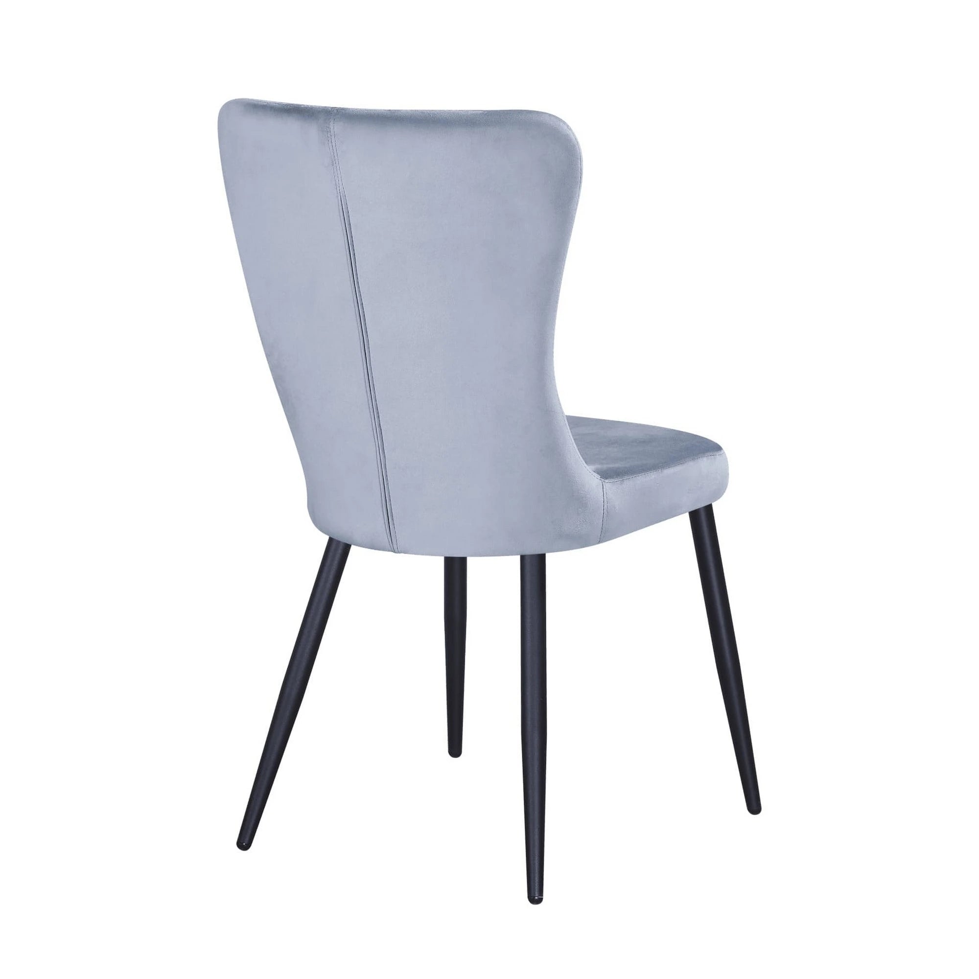 Scaun MIA, albastru deschis/negru, stofa catifelata/metal, 51x62x95 cm