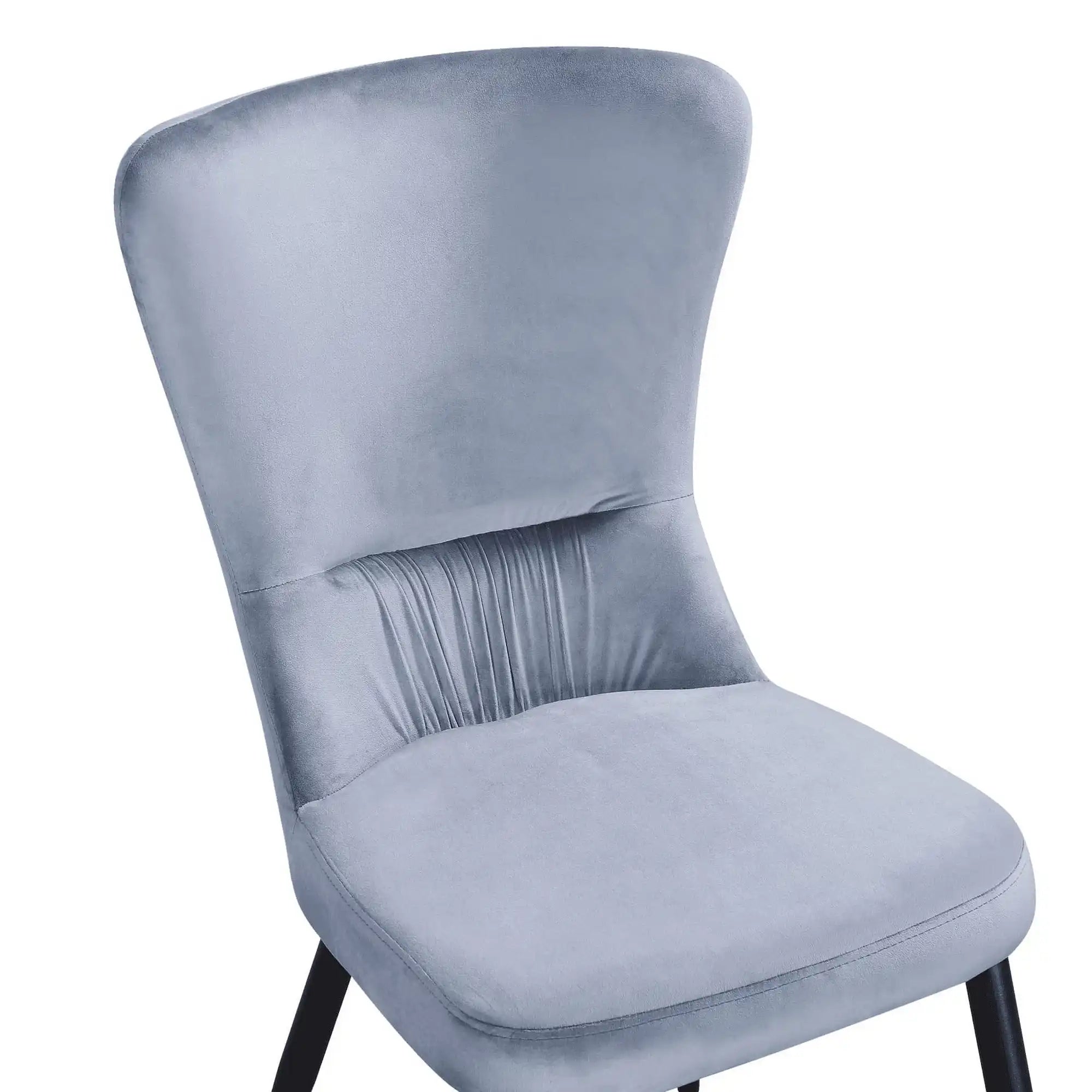 Scaun MIA, albastru deschis/negru, stofa catifelata/metal, 51x62x95 cm