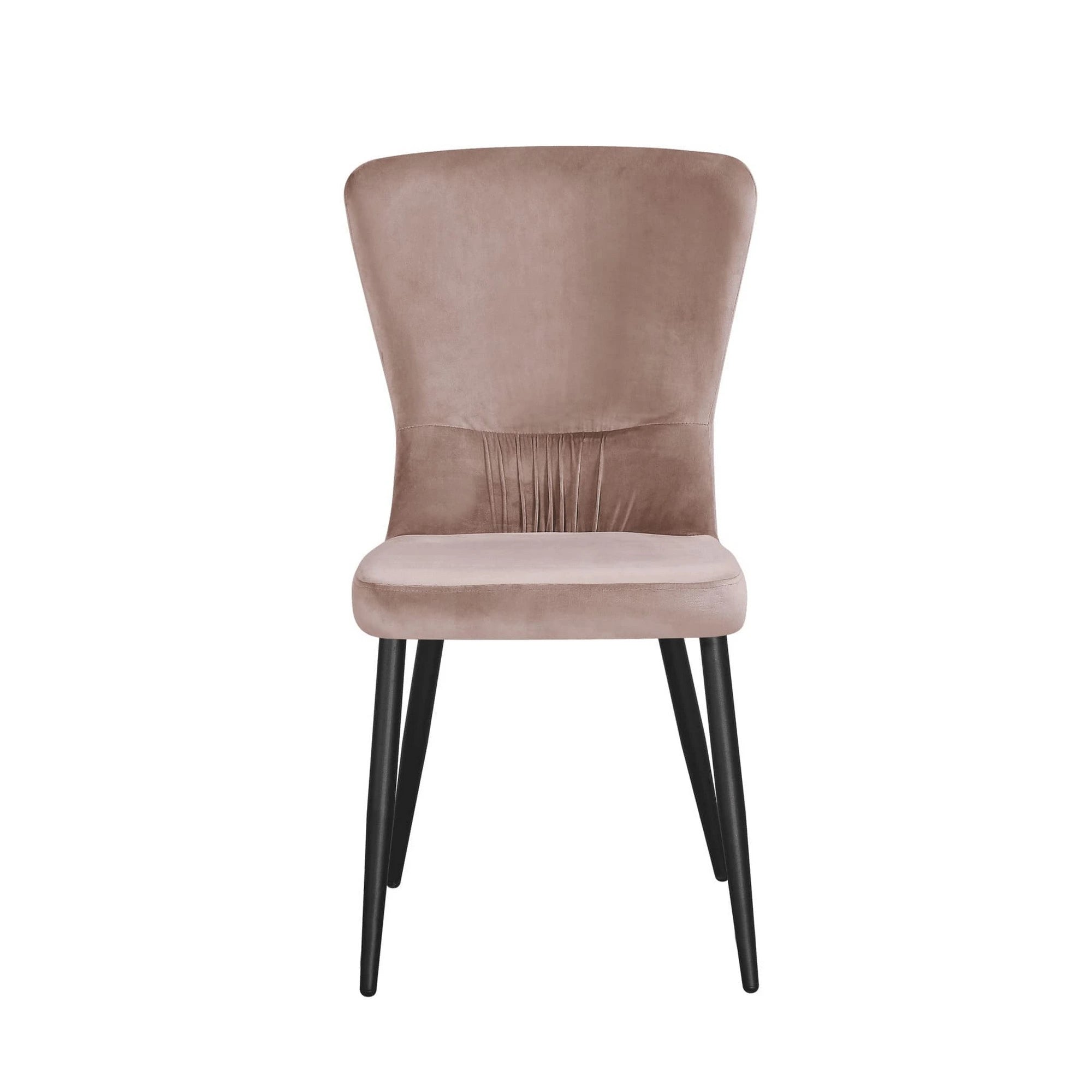 Scaun MIA, bej inchis/negru, stofa catifelata/metal, 51x62x95 cm