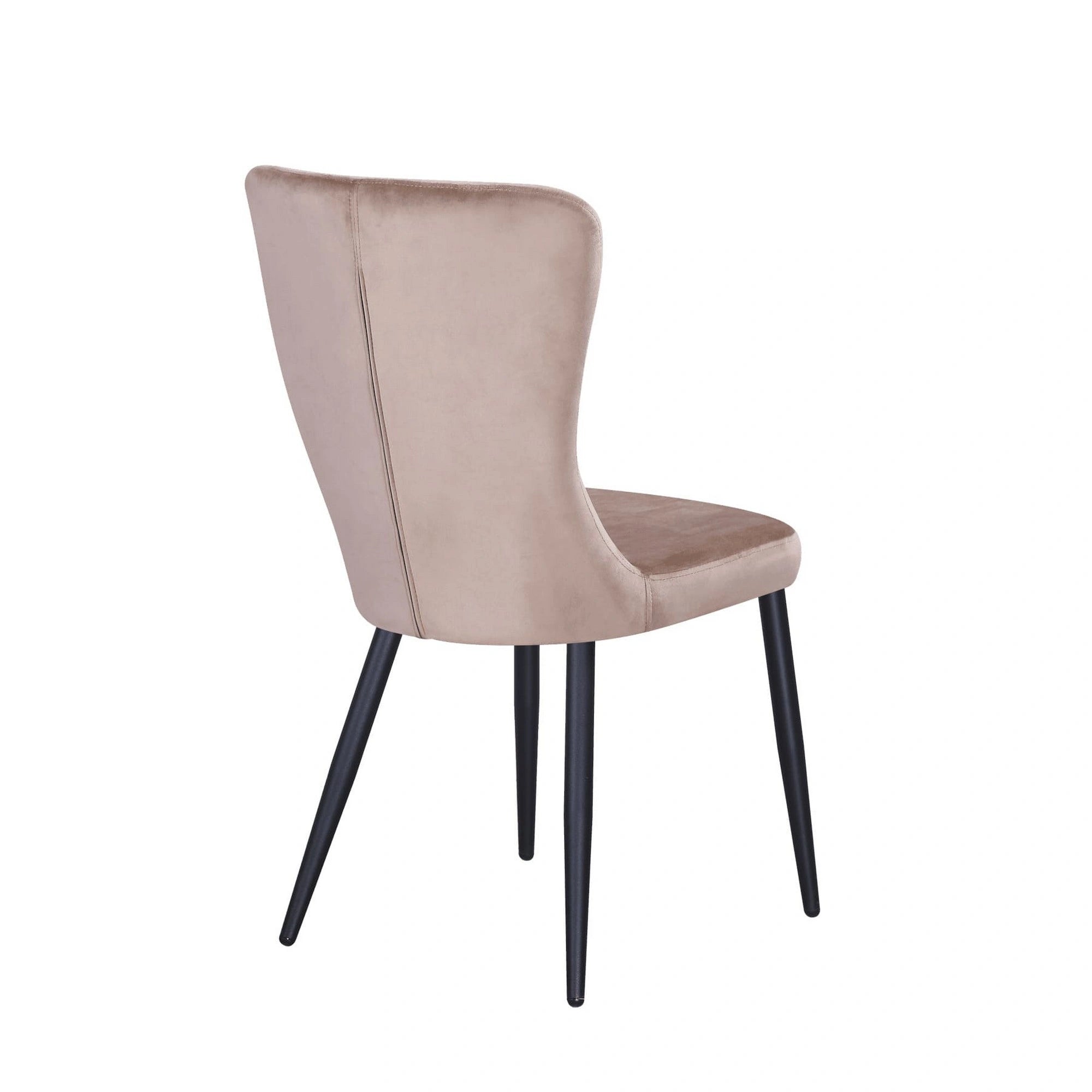 Scaun MIA, bej inchis/negru, stofa catifelata/metal, 51x62x95 cm