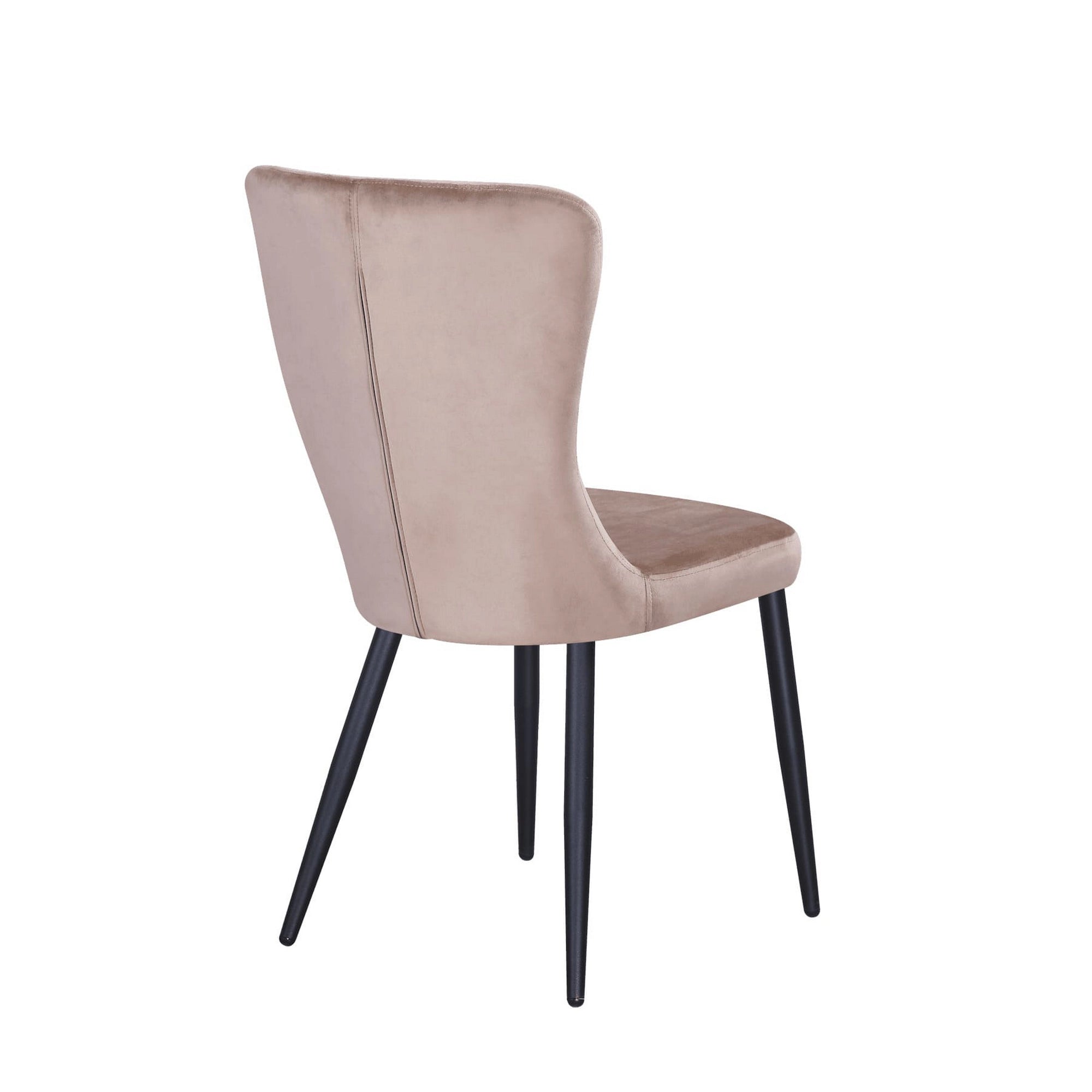 Scaun MIA, bej inchis/negru, stofa catifelata/metal, 51x62x95 cm