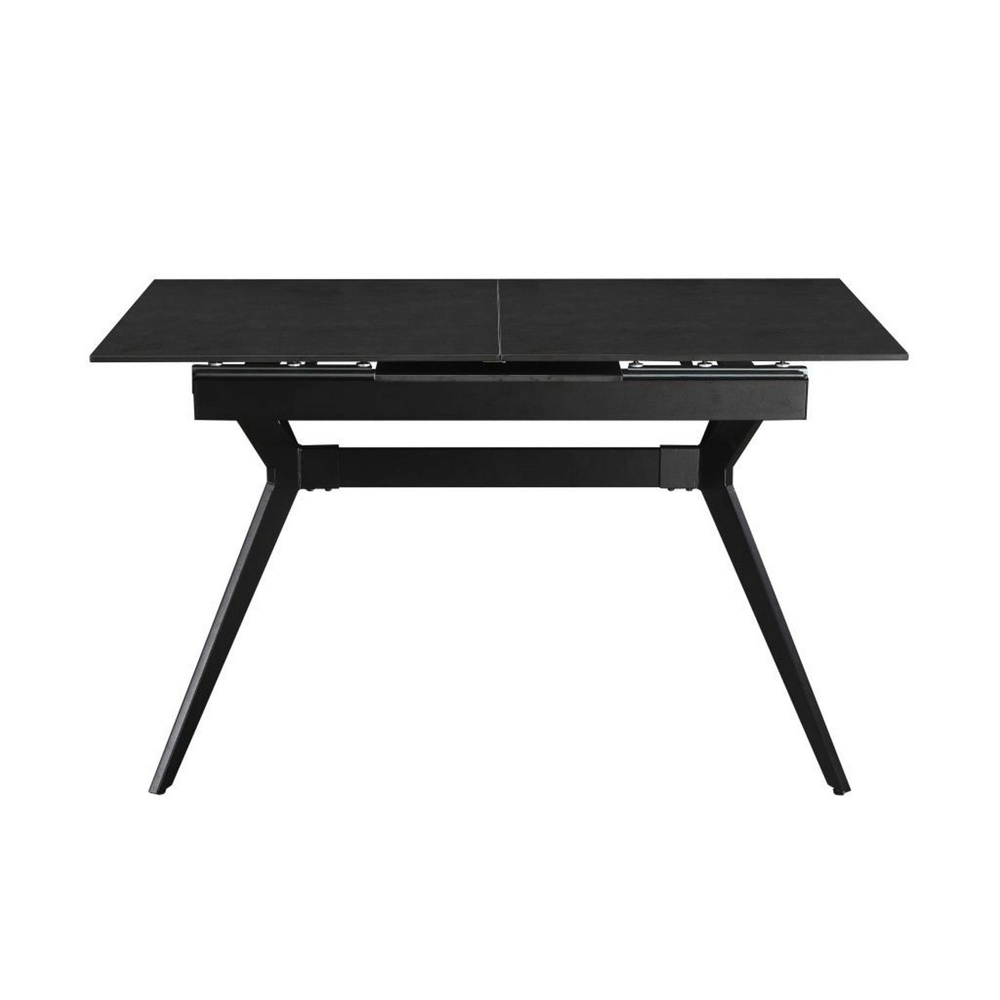 Masa extensibila MILS, gri inchis/negru, ceramica/metal, 130/170x80x76 cm