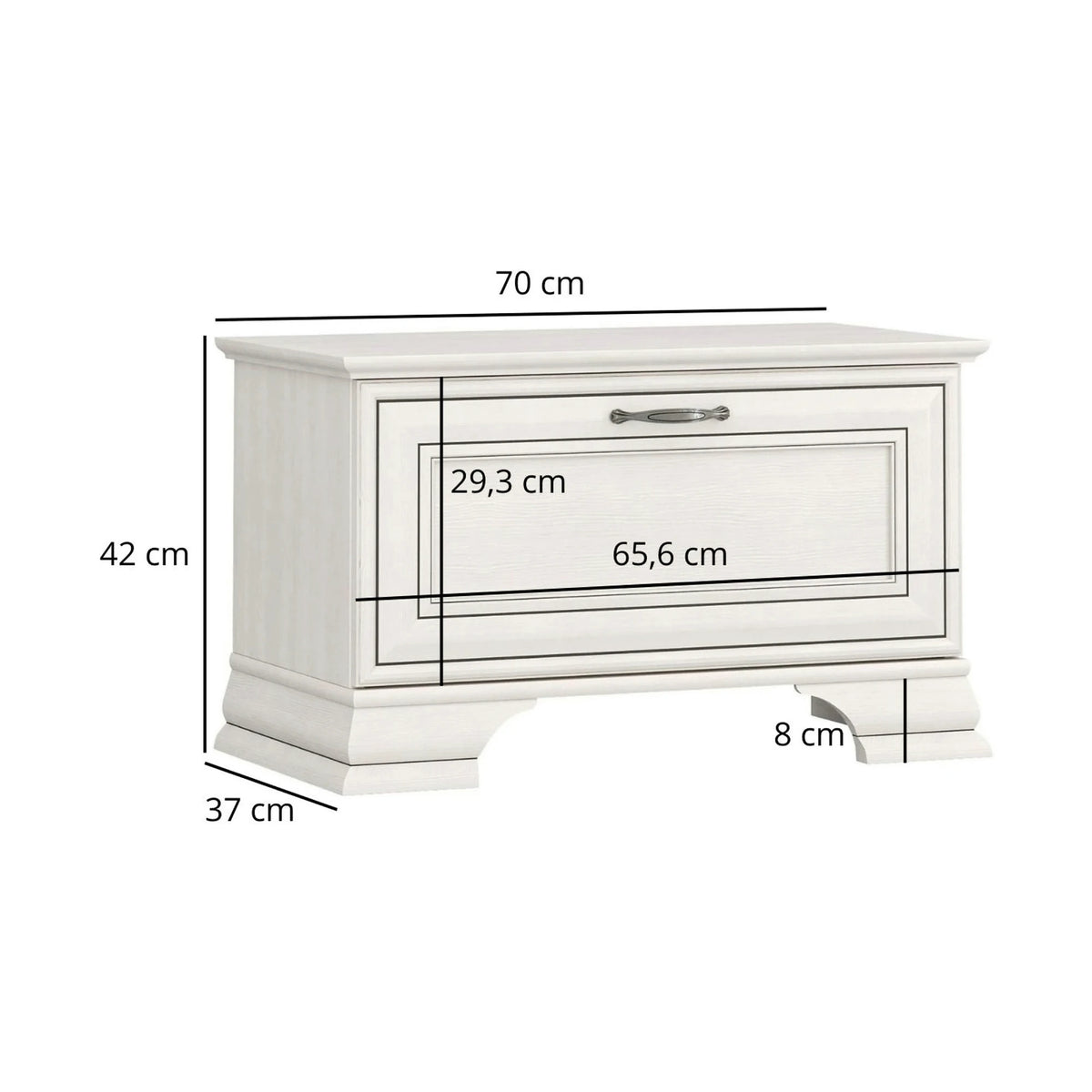 Mobila hol clasica TIFFANY II, grej, PAL laminat, 4 piese