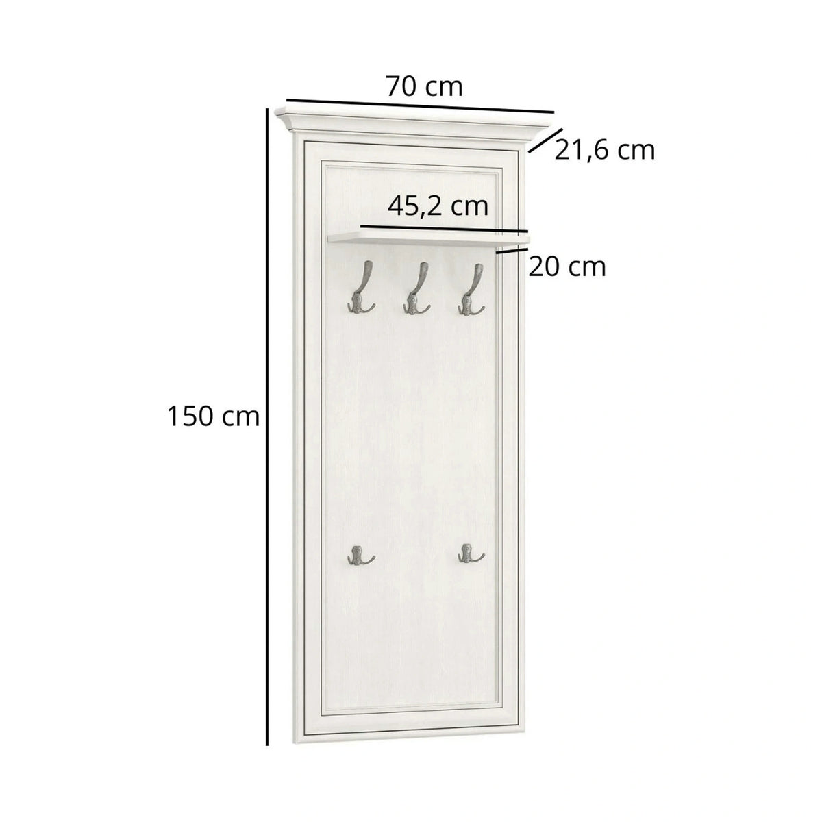 Mobila hol clasica TIFFANY II, grej, PAL laminat, 4 piese