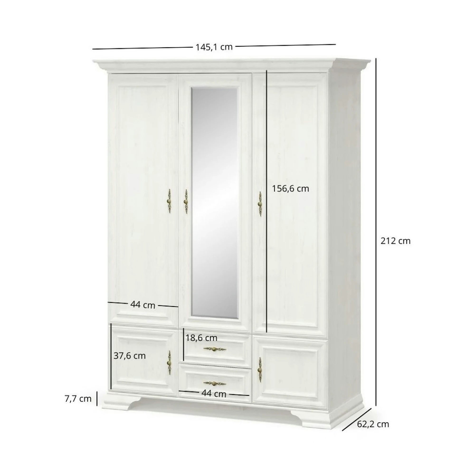 Mobilier de dormitor IRYS, pin alb anderson, PAL laminat, 6 piese