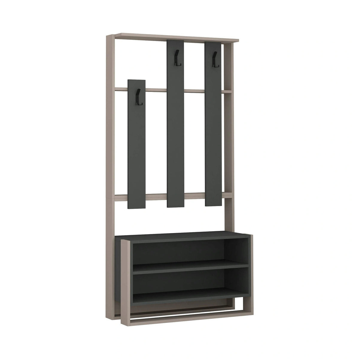 Mobilier hol 855DTE4017, bej/gri antracit, PAL melaminat, 90x36x180 cm