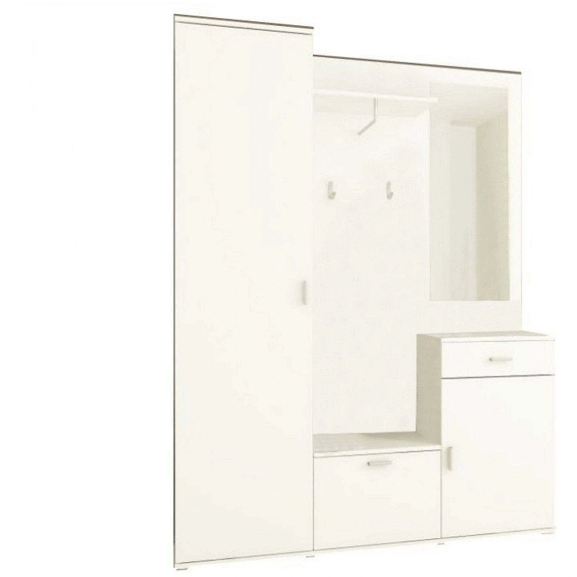 Mobilier hol AMALIA, alb, PAL melaminat, 145x29x188 cm