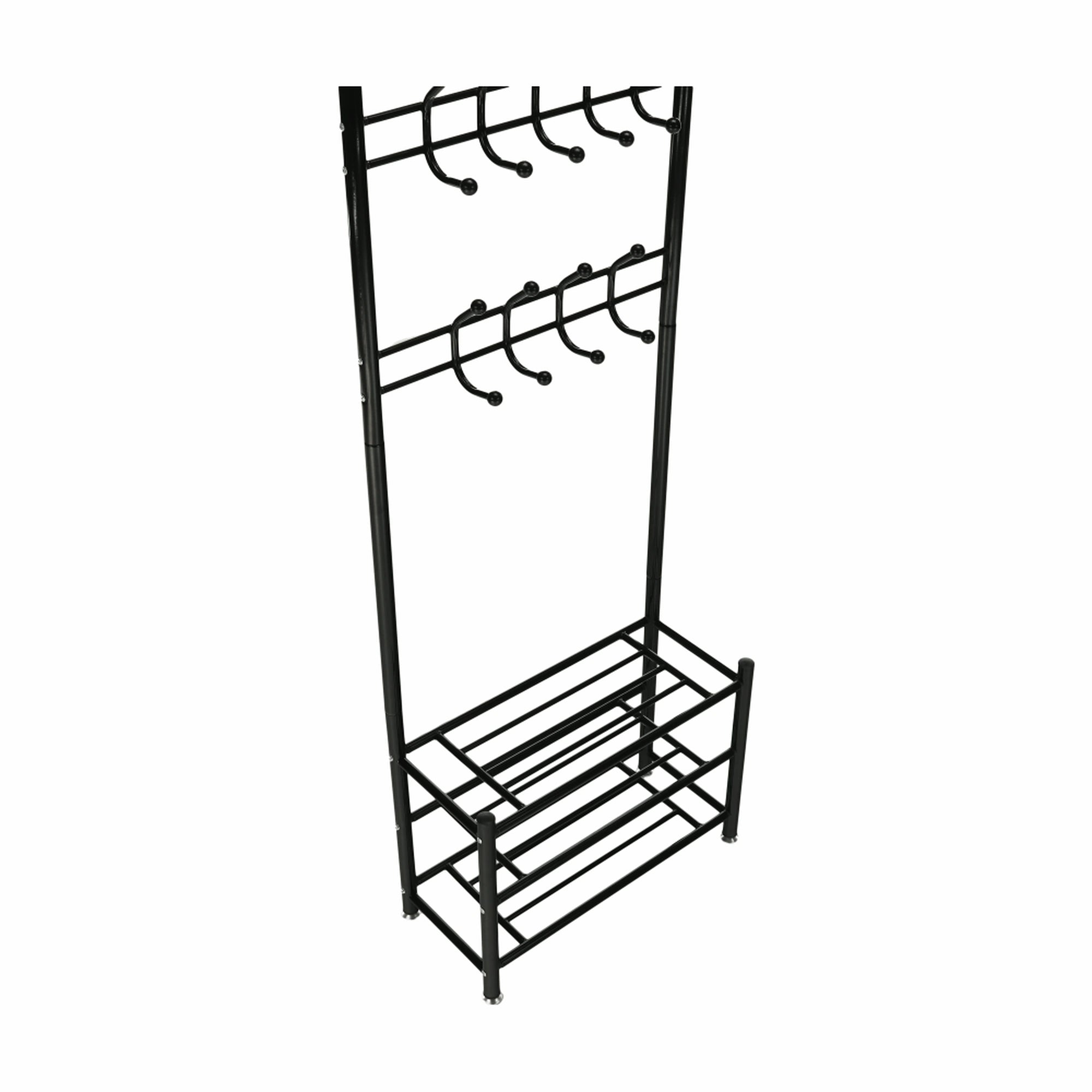 Mobilier hol BARNUM, negru, metal, 66x30x190 cm