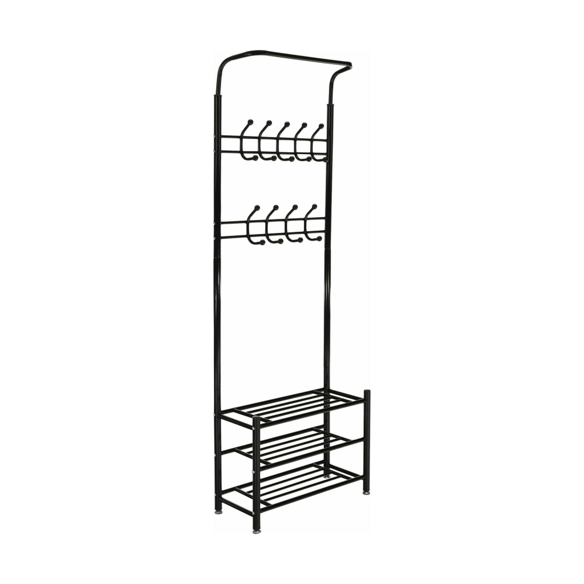 Mobilier hol BARNUM, negru, metal, 66x30x190 cm