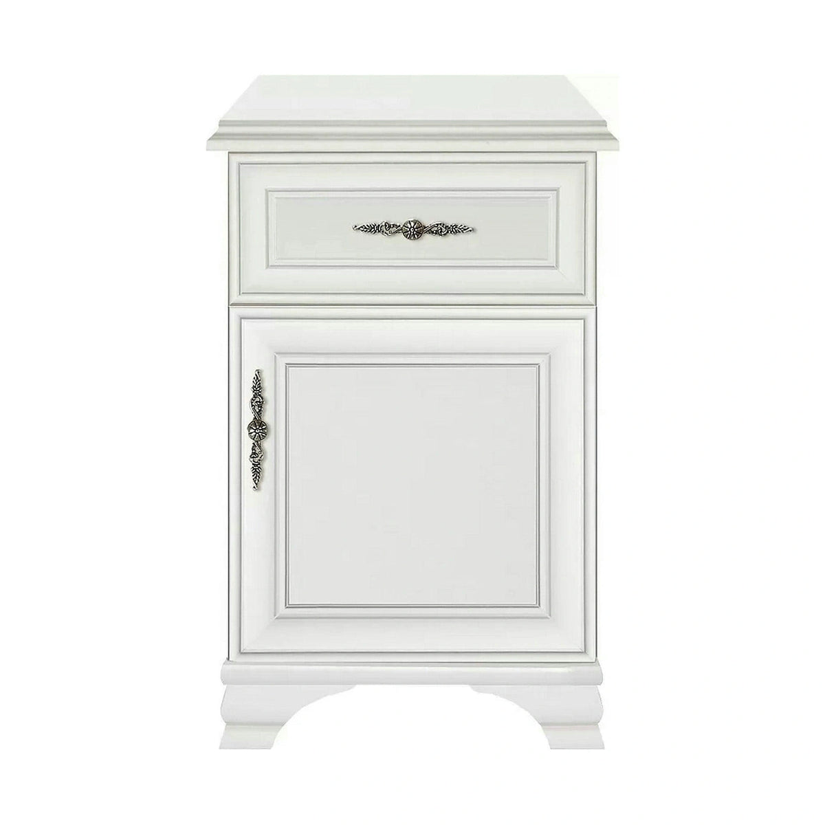 Mobilier hol cu oglinda IDENTO 2, alb, PAL melaminat, format din cuier, pantofar, comoda si dulap
