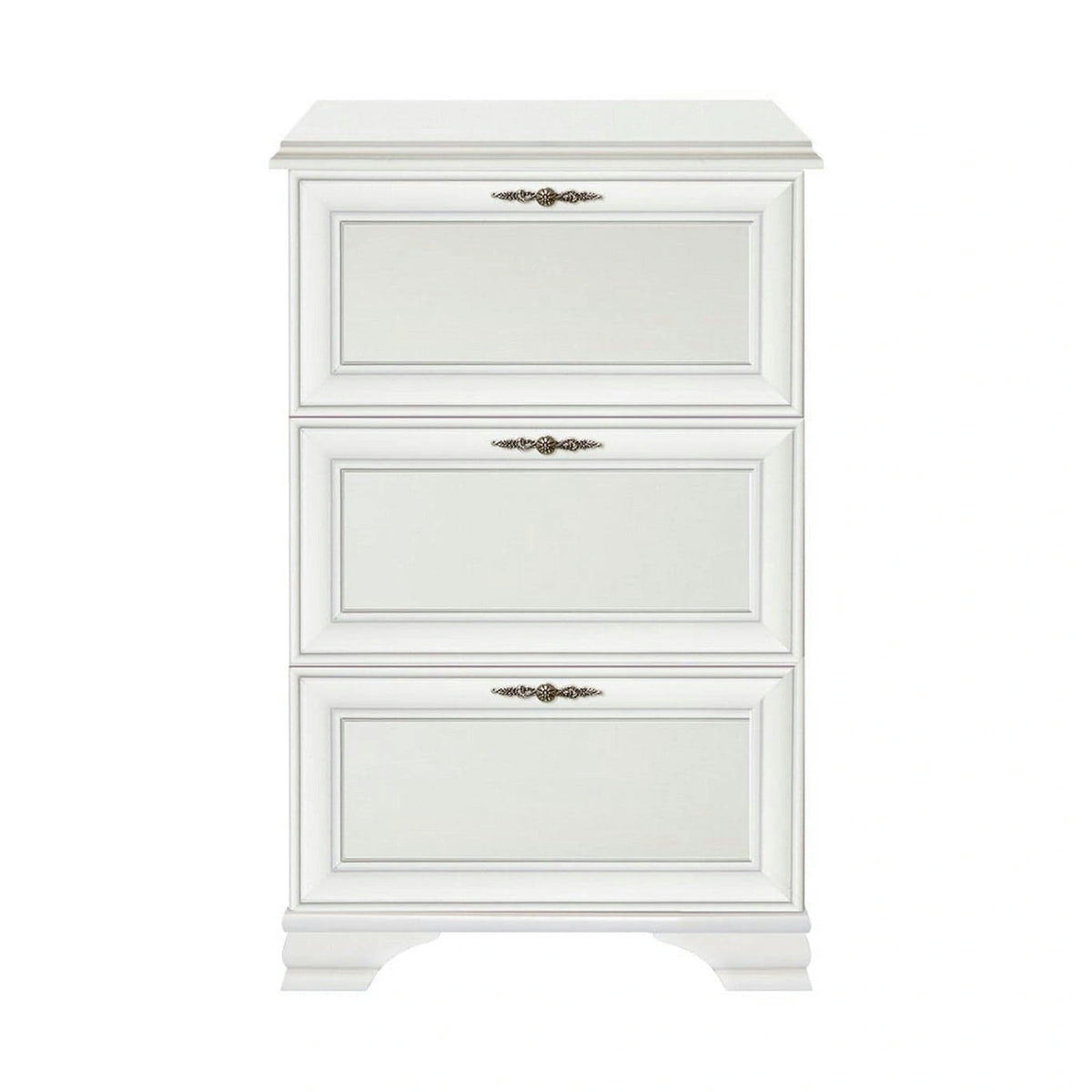 Mobilier hol cu oglinda IDENTO 3, alb, PAL melaminat, format din 3 piese