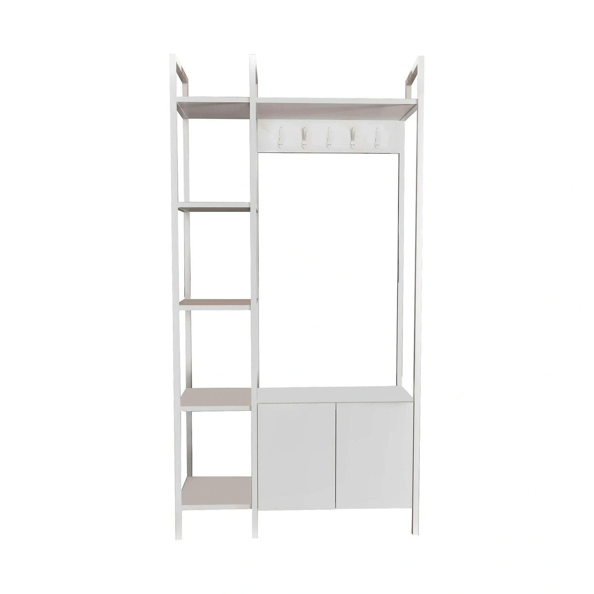 Mobilier hol DOGA, alb, PAL melaminat/metal, 90x35x175 cm
