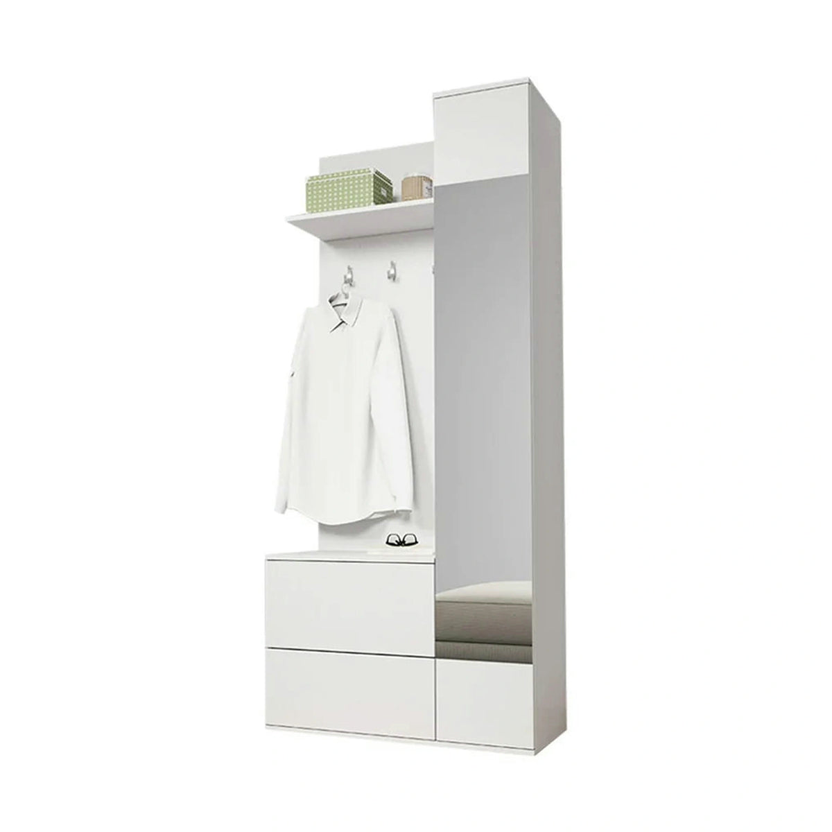 Mobilier hol GADIS, alb, PAL melaminat, 90x34x195 cm