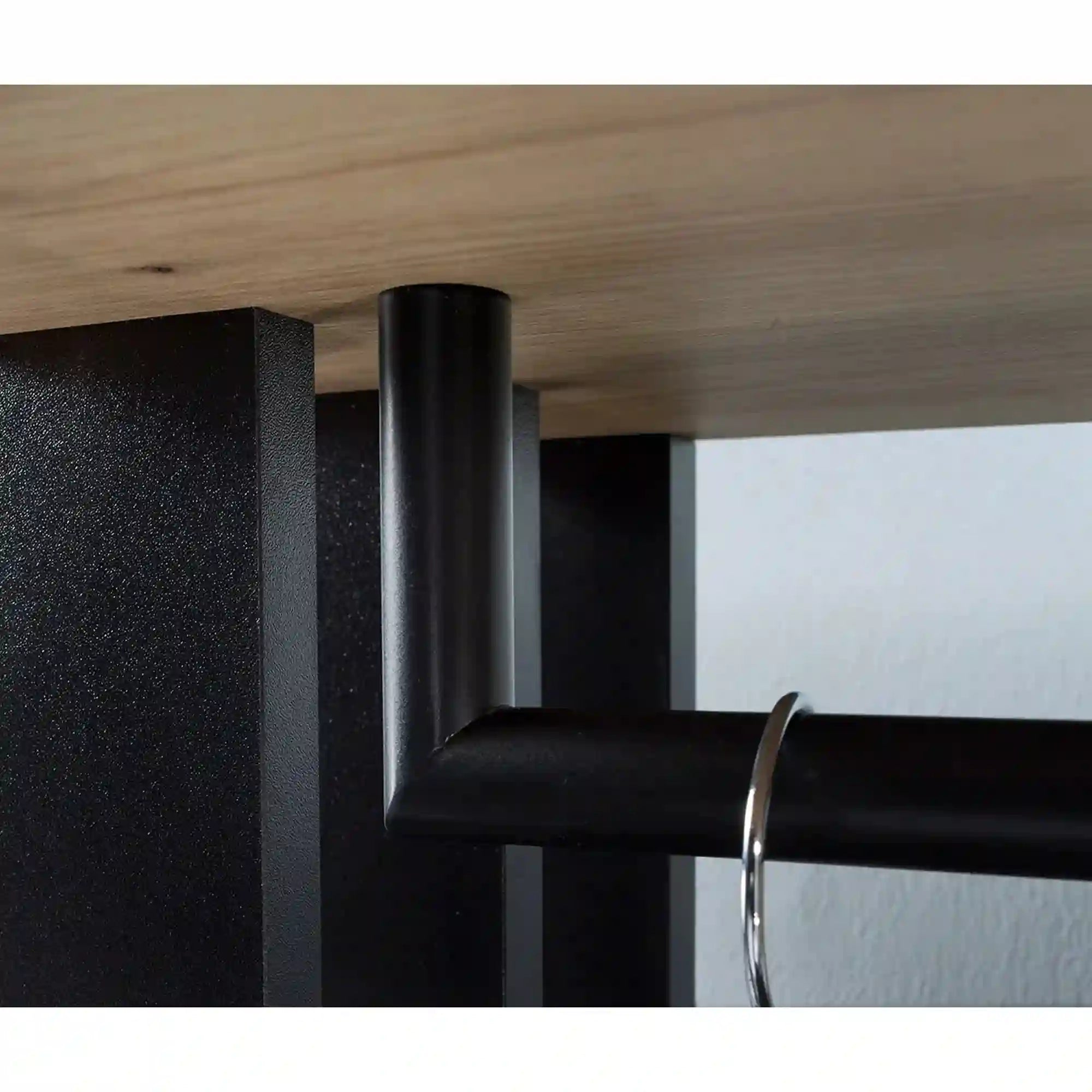 Cuier mobila hol MILO, stejar artisan/negru, PAL laminat/metal, 100x33x189 cm