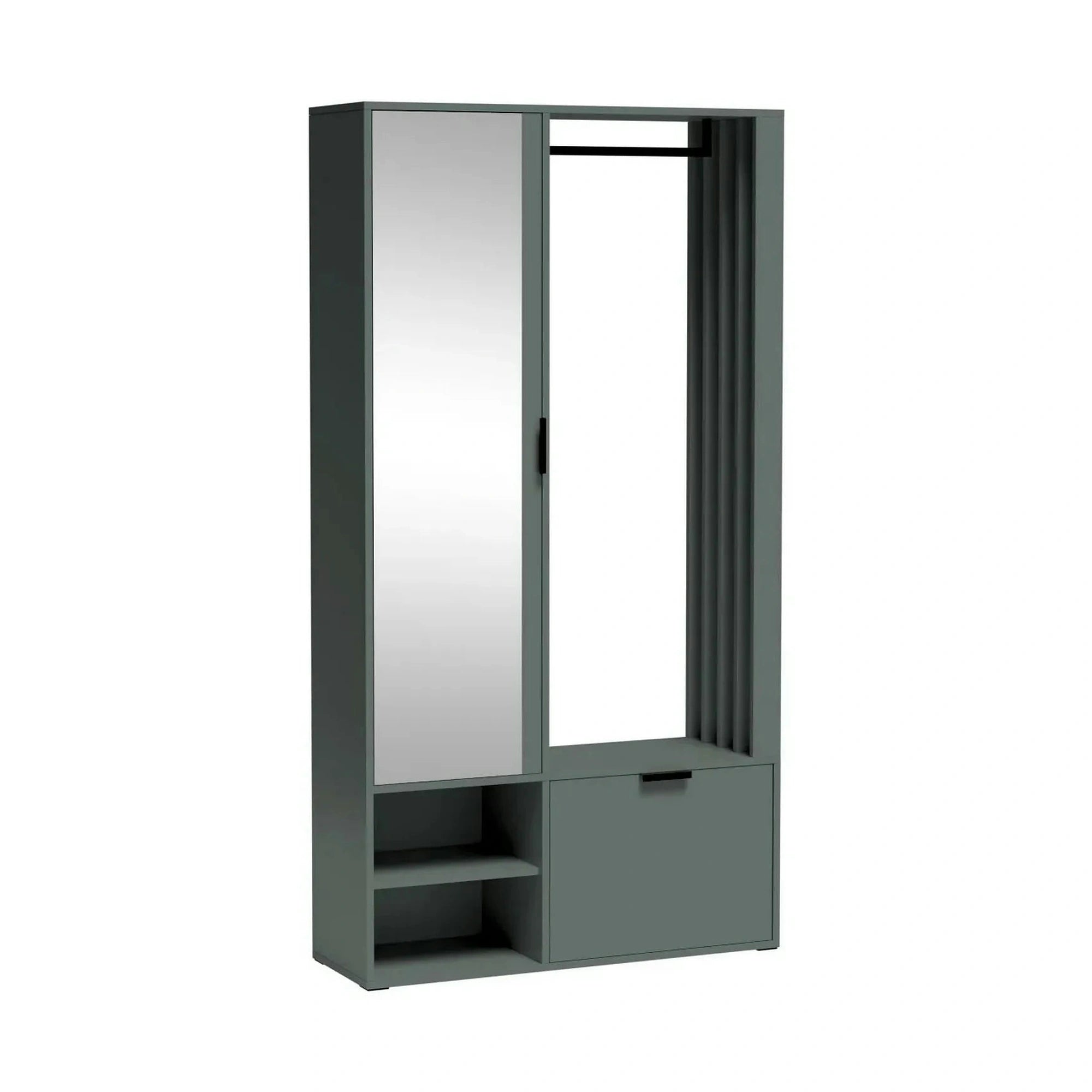 Mobilier hol MILO UNI, verde, PAL laminat/metal, 100x33x189 cm