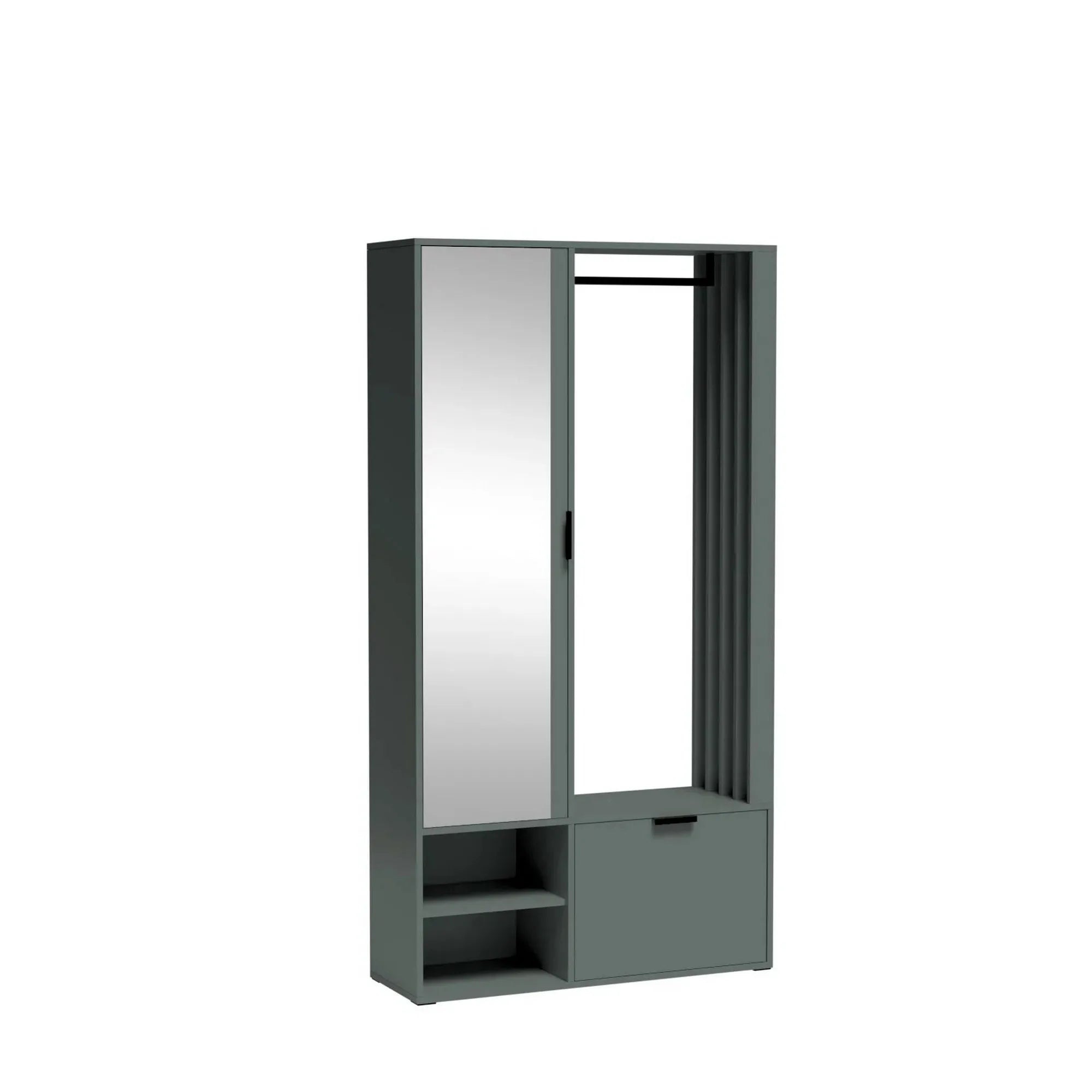 Mobilier hol MILO UNI, verde, PAL laminat/metal, 100x33x189 cm