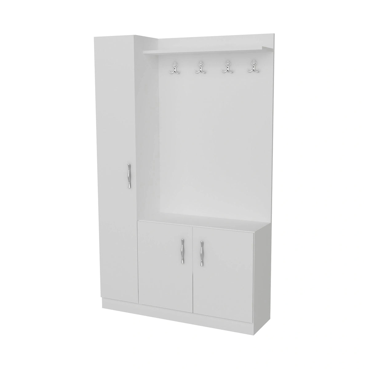 Mobilier hol NATUREL, alb, PAL melaminat, 110x32x180 cm