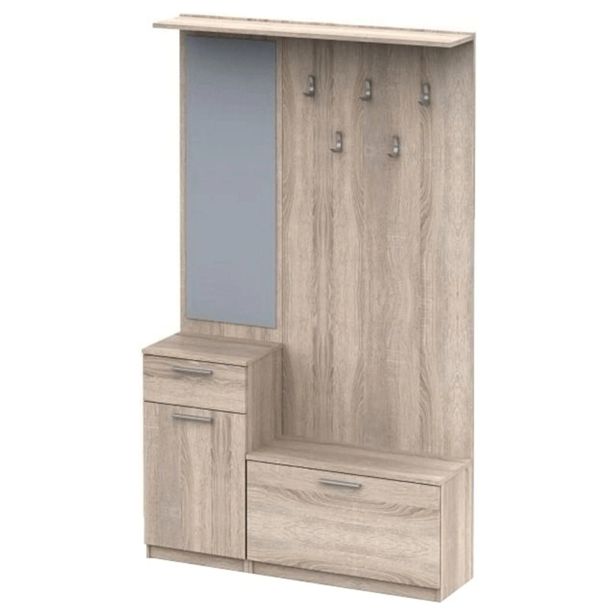 Mobilier hol NOKO-SINGA 04, stejar sonoma, PAL melaminat, 111x30x186 cm