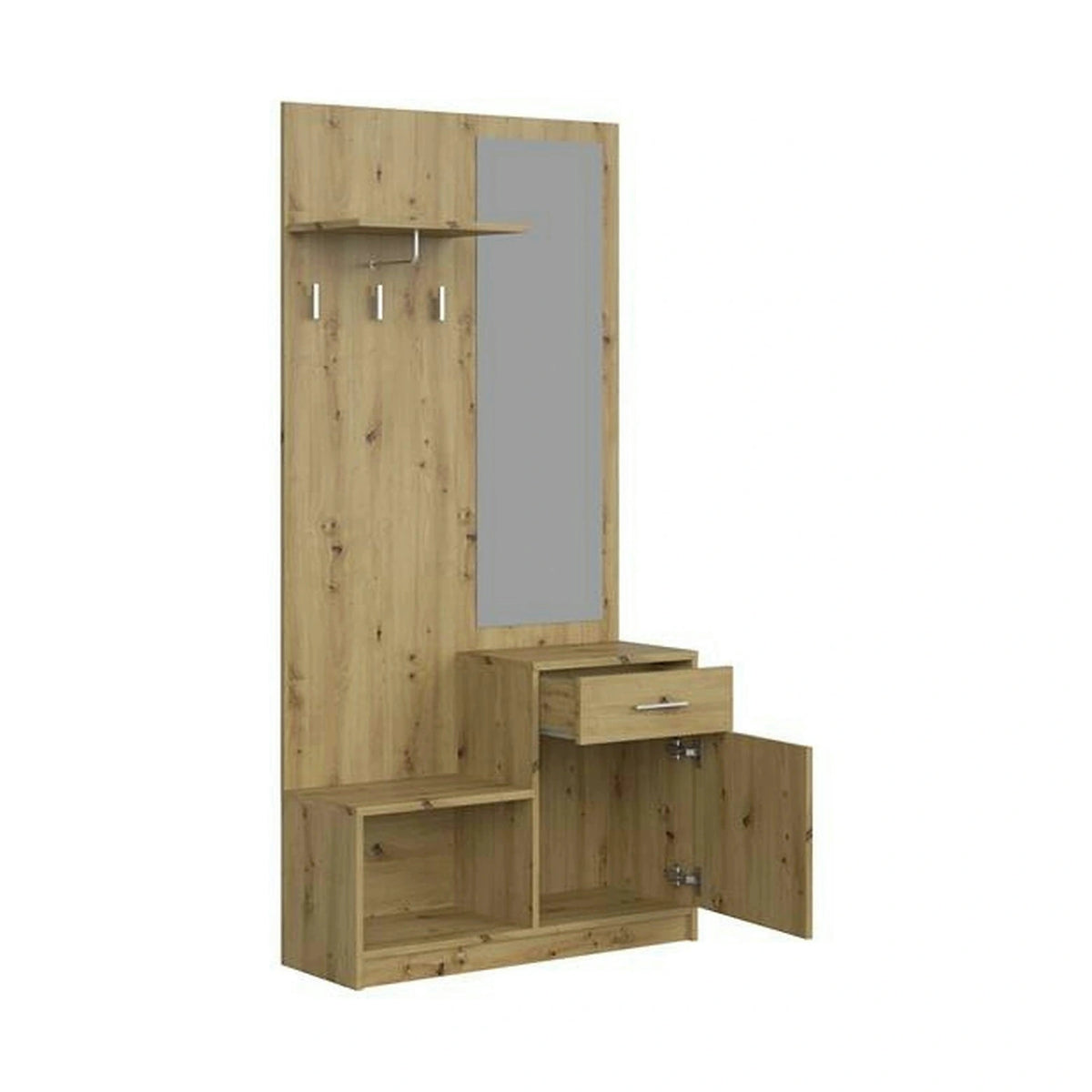 Mobilier hol PERGO, stejar artisan, PAL, 90x30x184 cm
