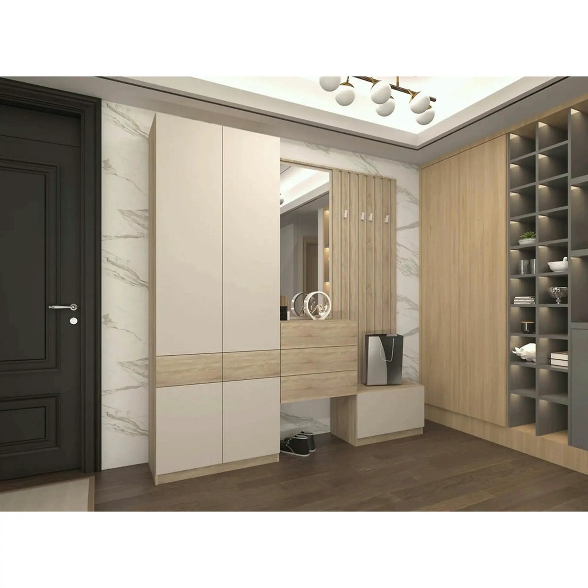 Mobilier hol VERTO, stejar sonoma/casmir, PAL, 210x38x220 cm