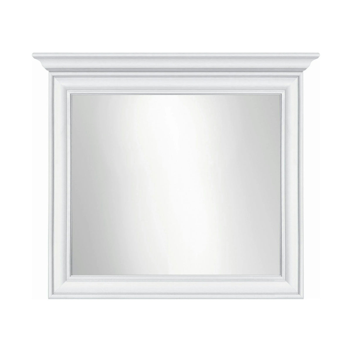 Mobilier living alb clasic IDENTO 7, format din vitrina, dulap, comoda, masuta cafea si comoda TV