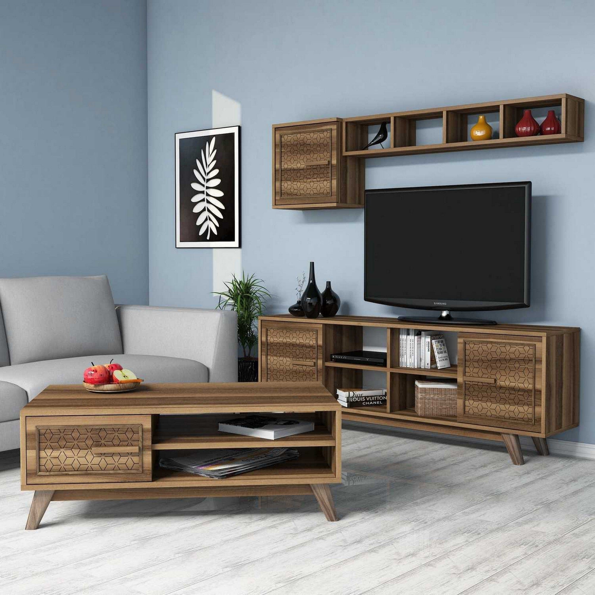 Mobilier living AYLA, nuc, PAL melaminat, 4 piese