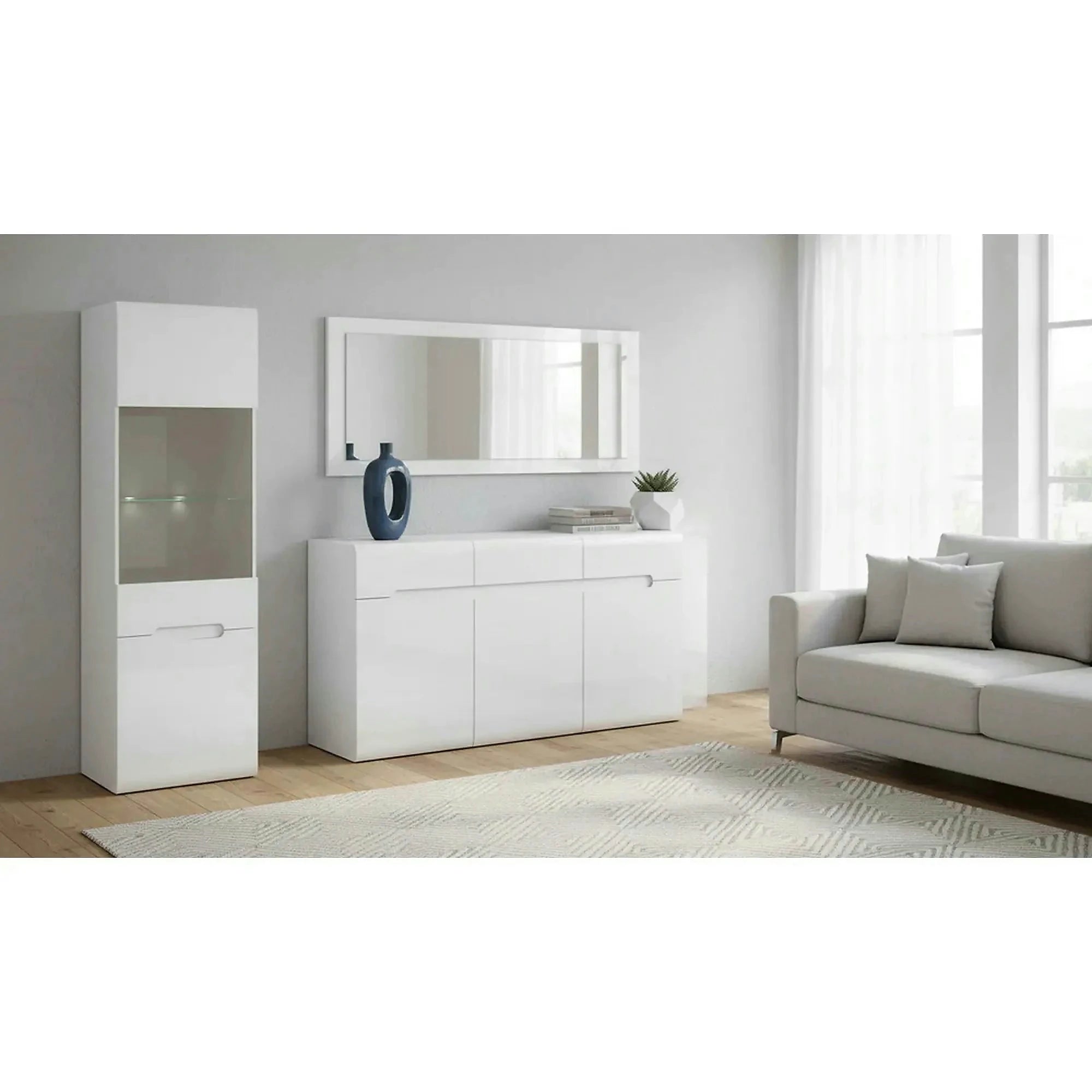 Mobilier living AZTECA TRIO, alb, PAL, 2 piese