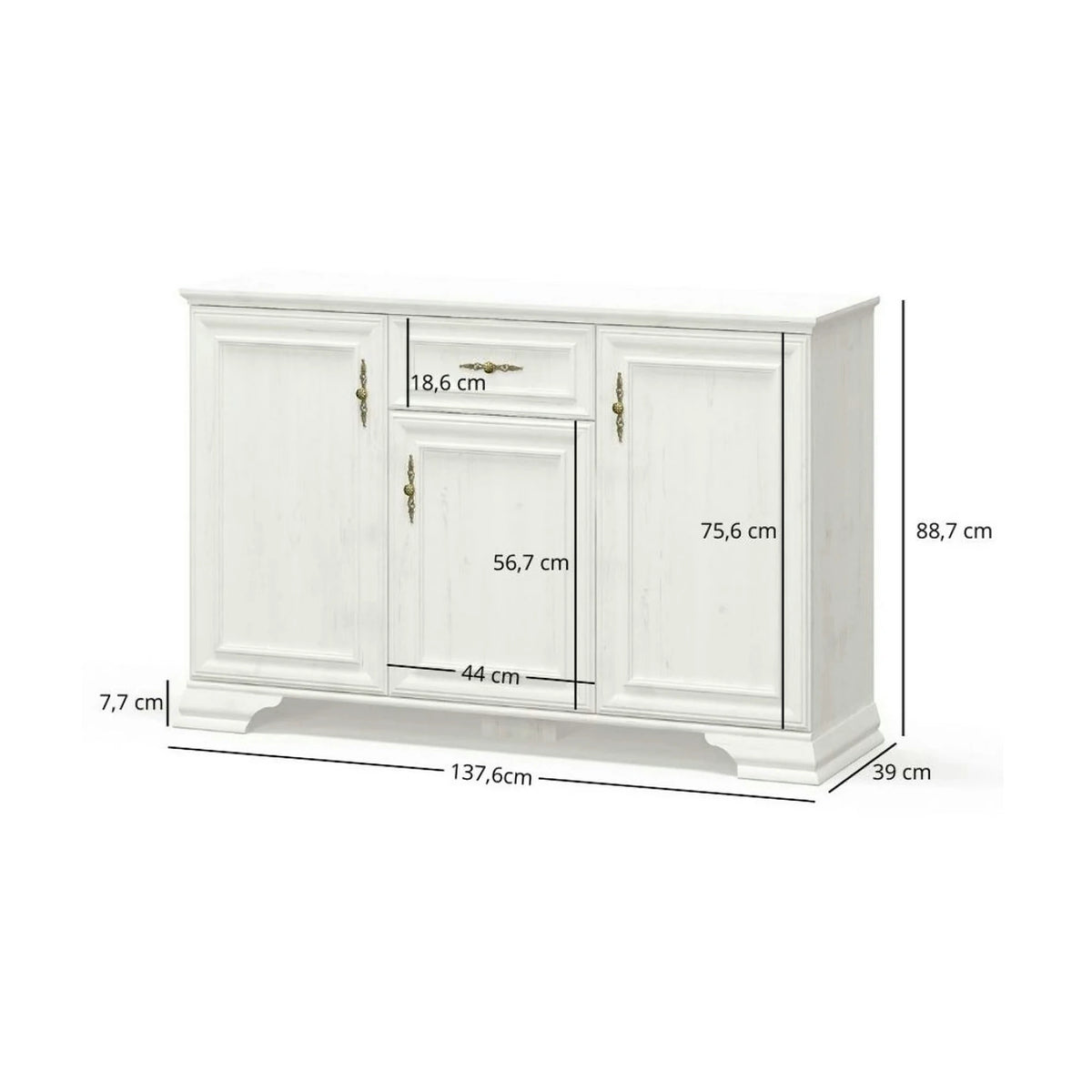 Mobilier living clasic IRYS, pin alb anderson, PAL laminat, 7 piese