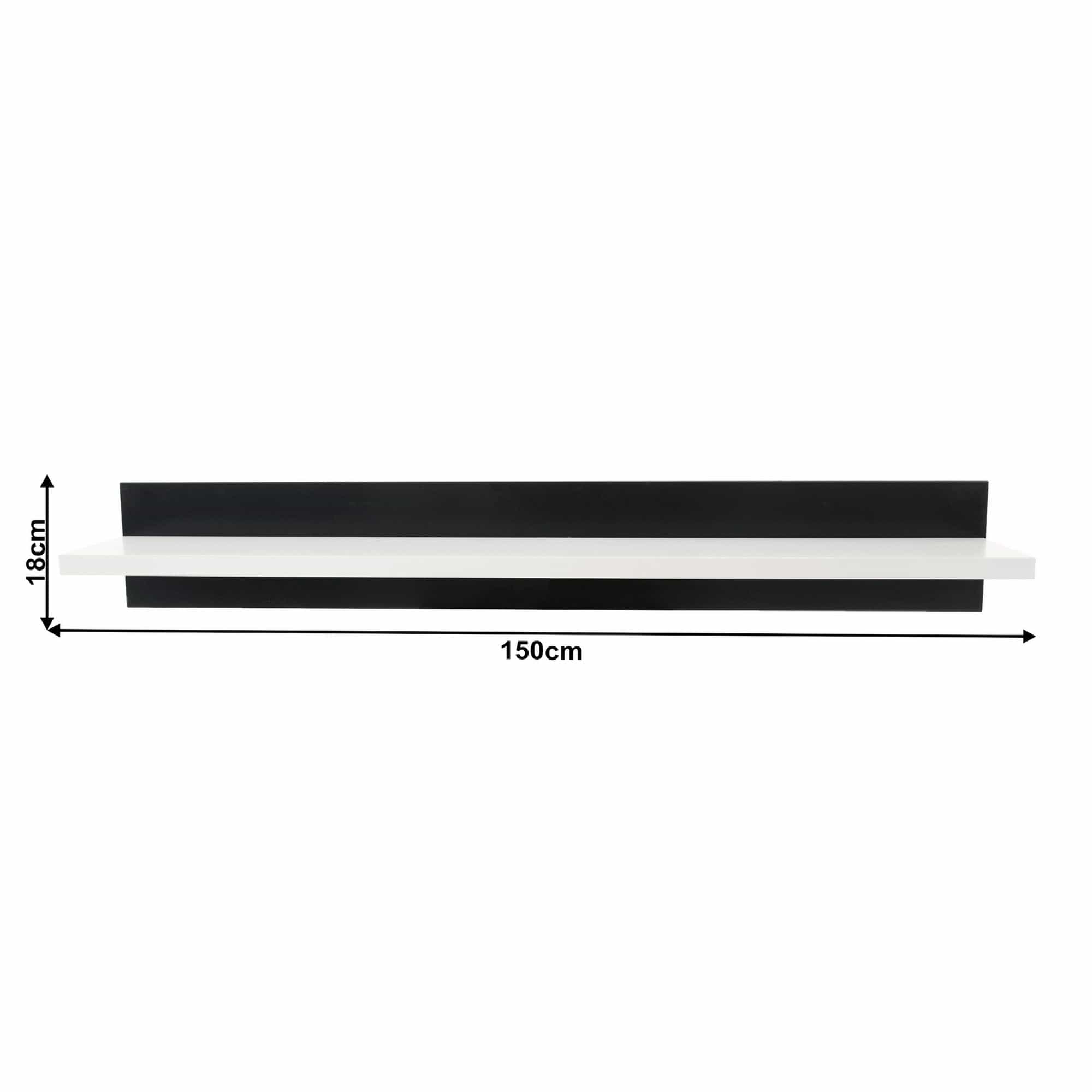 Mobilier living LEO, alb/negru lucios, PAL melaminat/sticla, cu iluminare LED, 7 piese, 250x42x180 cm