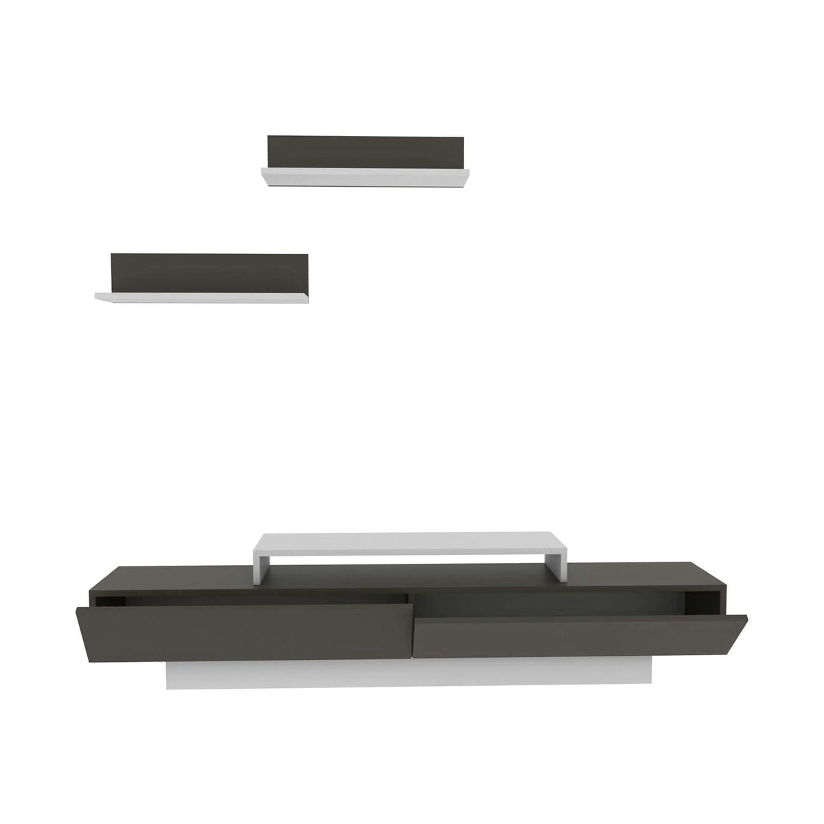 Mobilier living LUSI, maro/alb, PAL melaminat, 3 piese