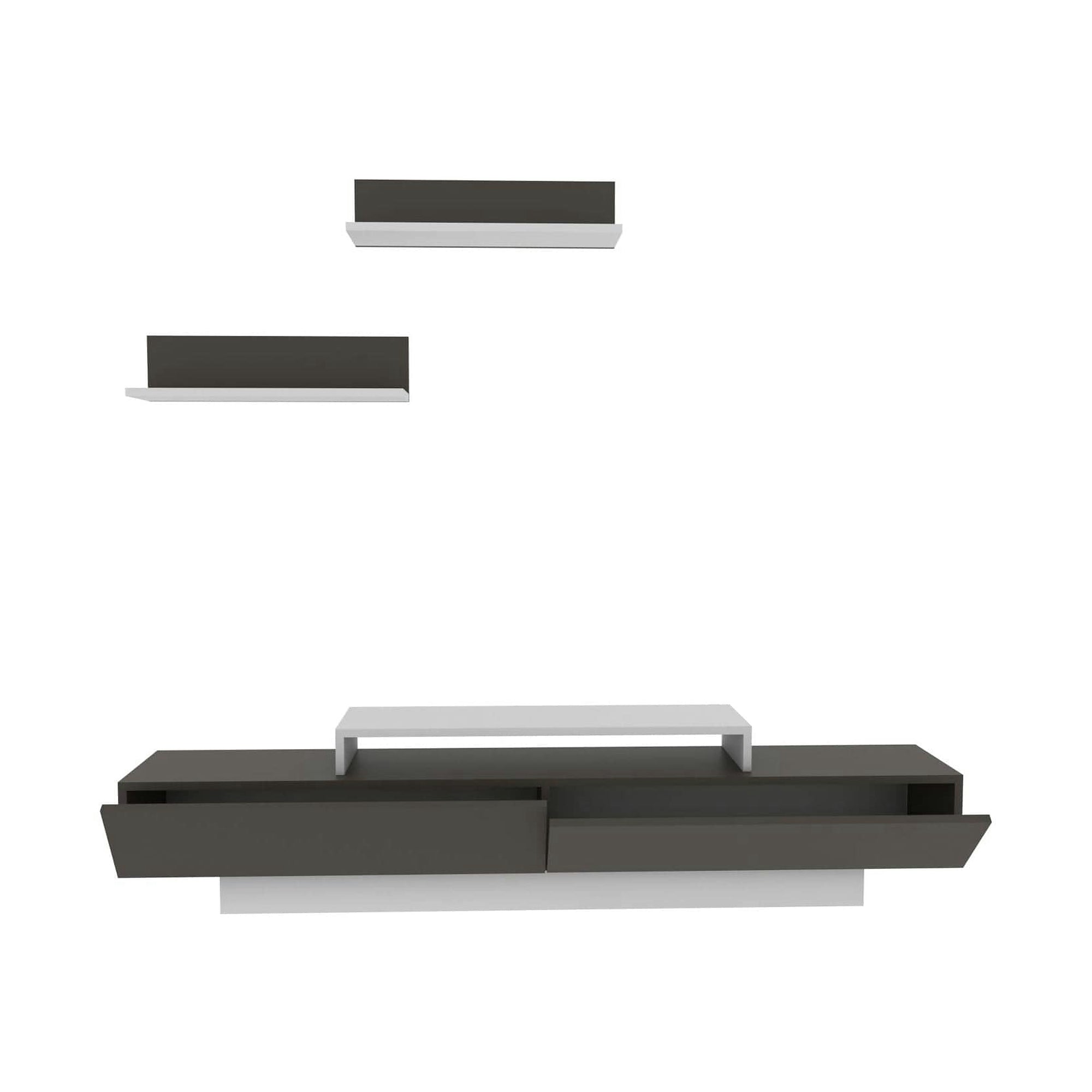 Mobilier living LUSI, maro/alb, PAL melaminat, 3 piese