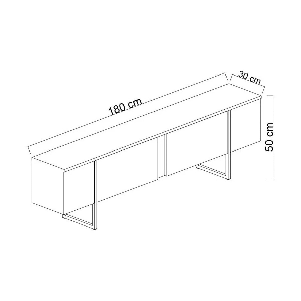 Mobilier living LUXE, gri antracit/negru, PAL melaminat/metal, 2 piese