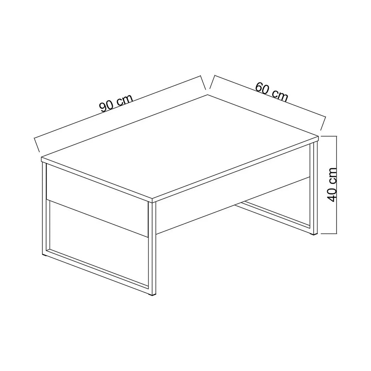 Mobilier living LUXE, gri antracit/negru, PAL melaminat/metal, 2 piese