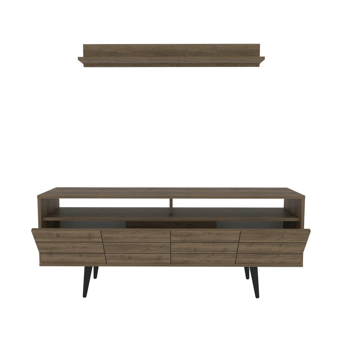 Mobilier living OLA, nuc/negru, PAL melaminat, 2 piese