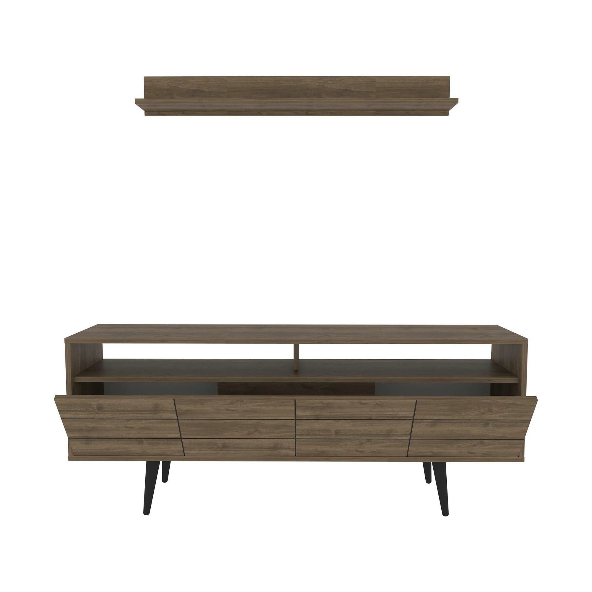 Mobilier living OLA, nuc/negru, PAL melaminat, 2 piese