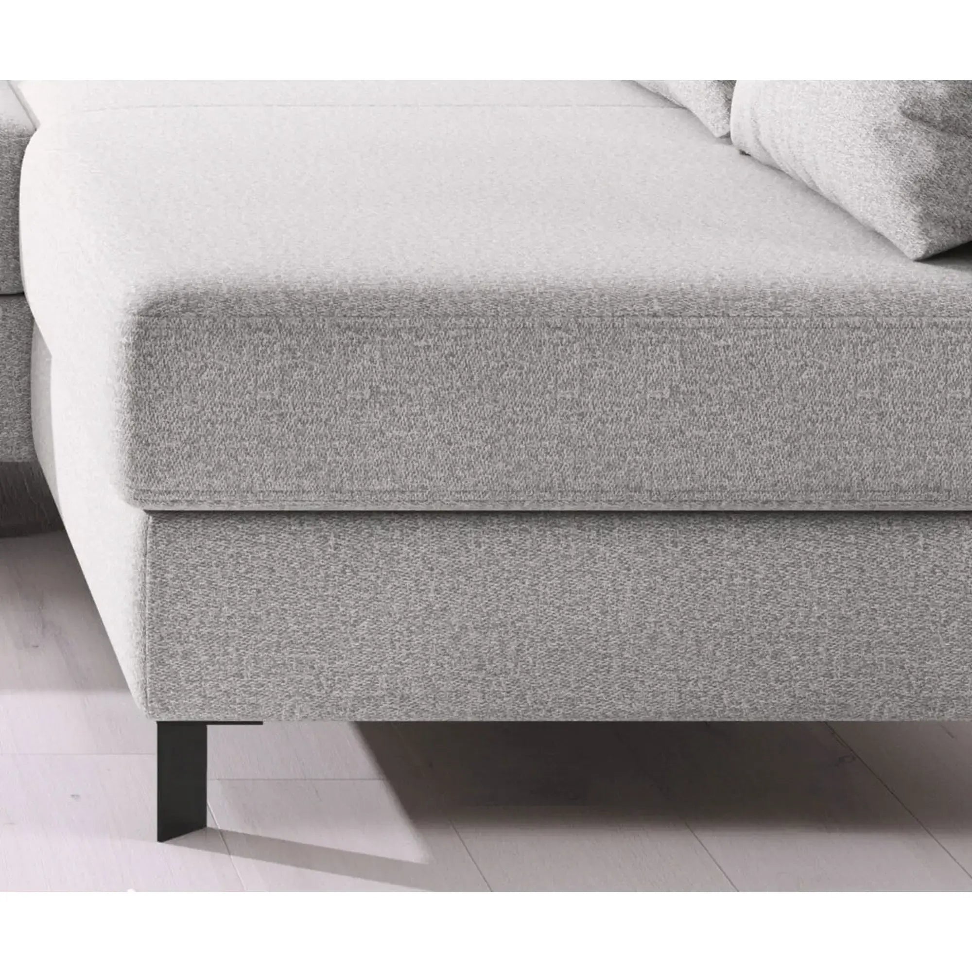 Coltar extensibil MOLINA MINI, sezlong dreapta, stofa catifelata maro - Palladium 04, cu lada depozitare, 277x189x90 cm