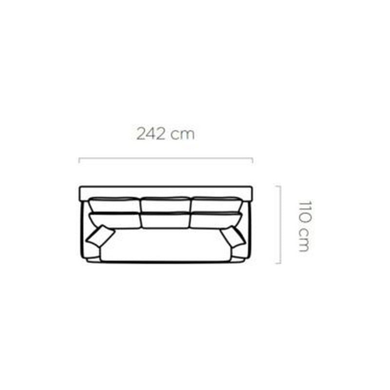 Canapea MONTE, stofa catifelata gri antracit - Whisper 18, Gama Premium, 242x110x90 cm, extensibil, functie de dormit, lada depozitare