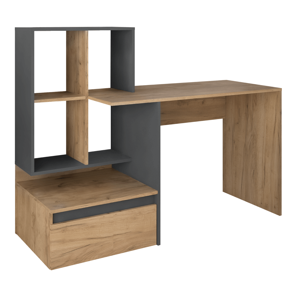 Birou NEREO 2 NEW, stejar artisan, DTD laminat, 145x52x112 cm