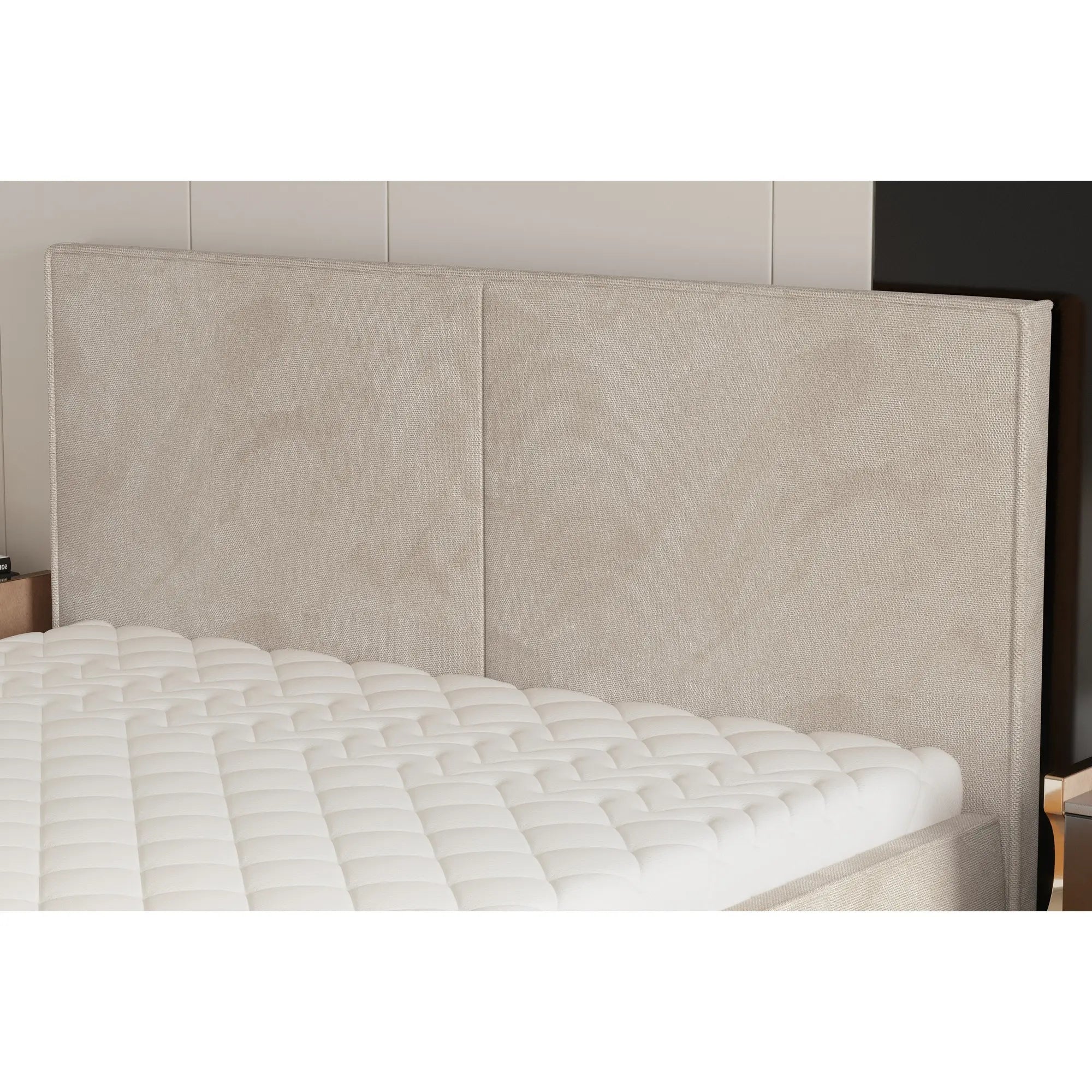 Pat NICOLE 160x200, personalizabil materiale gama Oferta Avantaj, cu somiera metalica, lada depozitare si pistoane