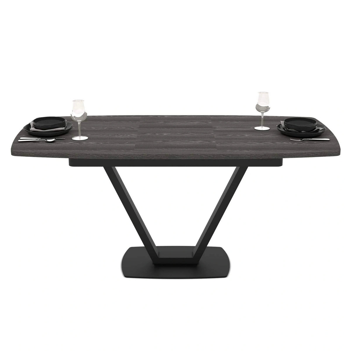 Masa extensibila NIKA, negru, ceramica/metal, 125/165x80x75 cm