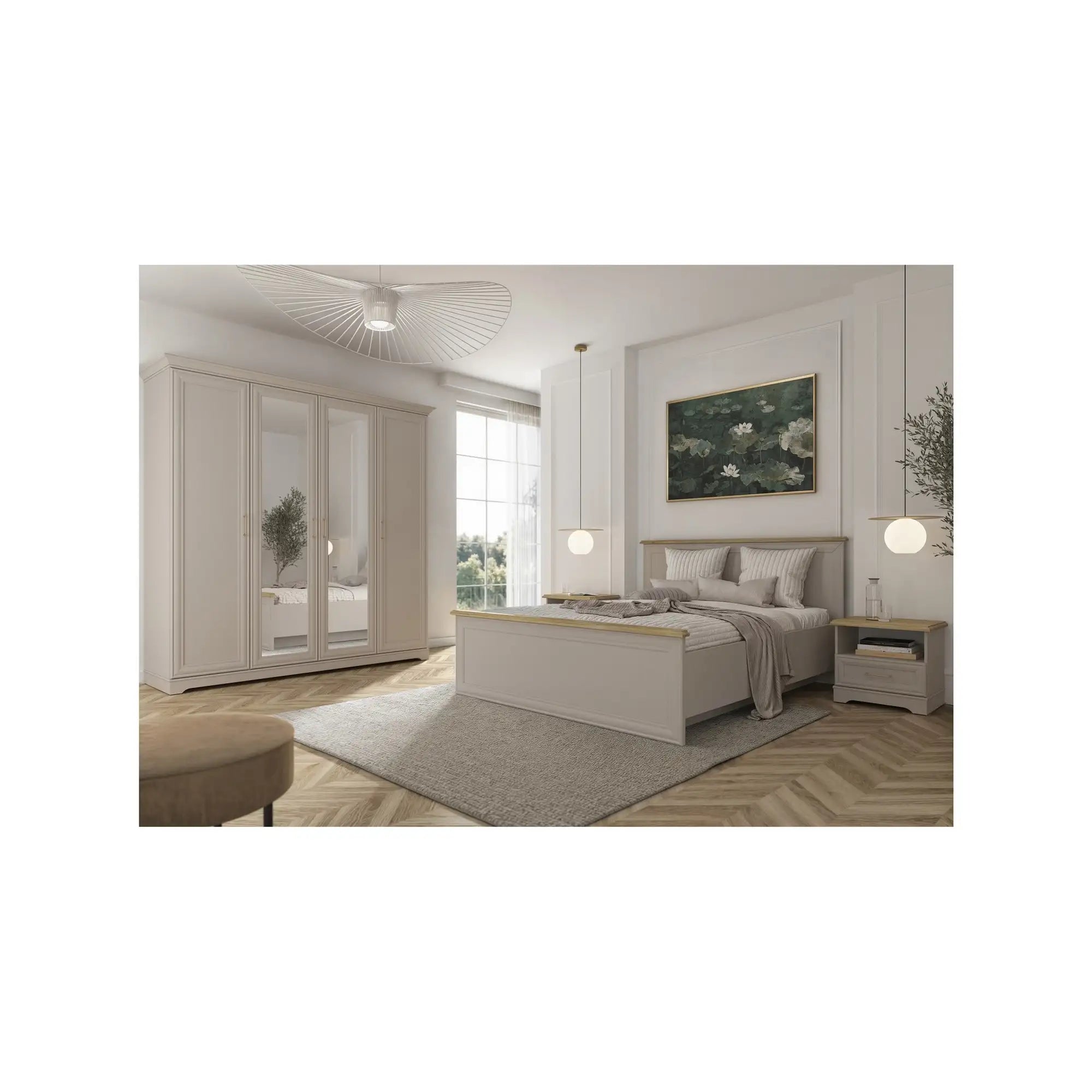 Noptiera ANGA, casmir/stejar, PAL, 54x41x50 cm