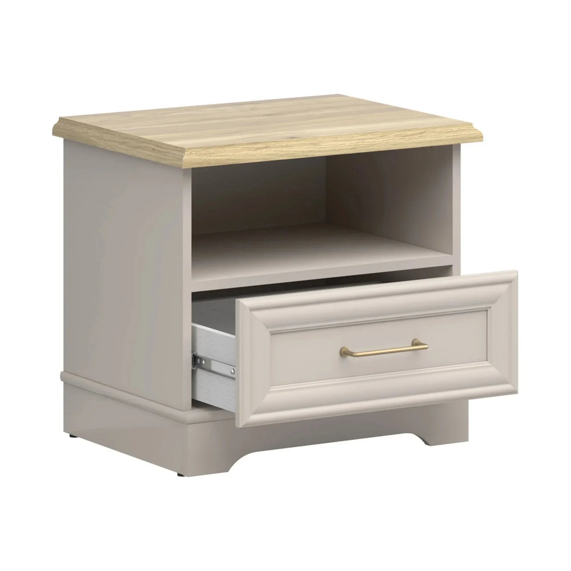 Noptiera ANGA, casmir/stejar, PAL, 54x41x50 cm