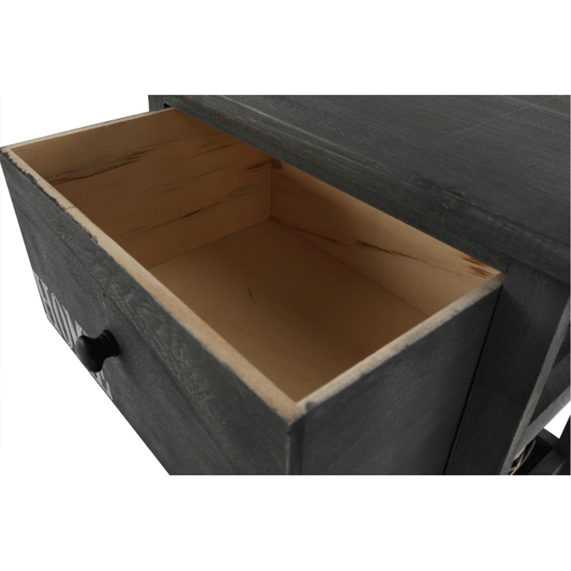 Noptiera DARKIE 1, gri, lemn/rachita, 40x29x42 cm